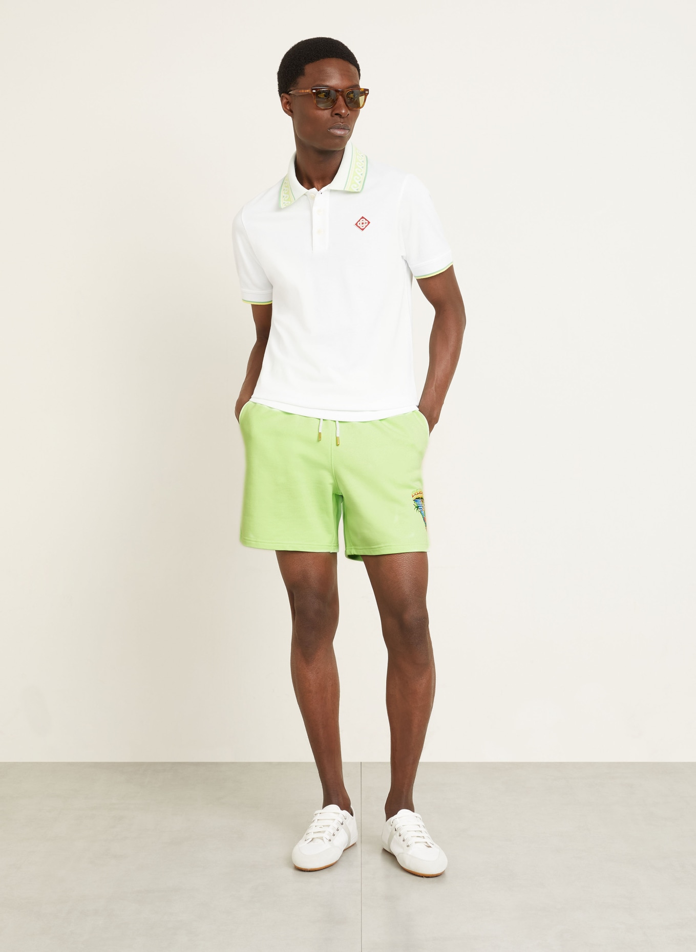 Casablanca Sweatshorts INNOCENCE TRIANGLE: HELLGRÜN / BLAU