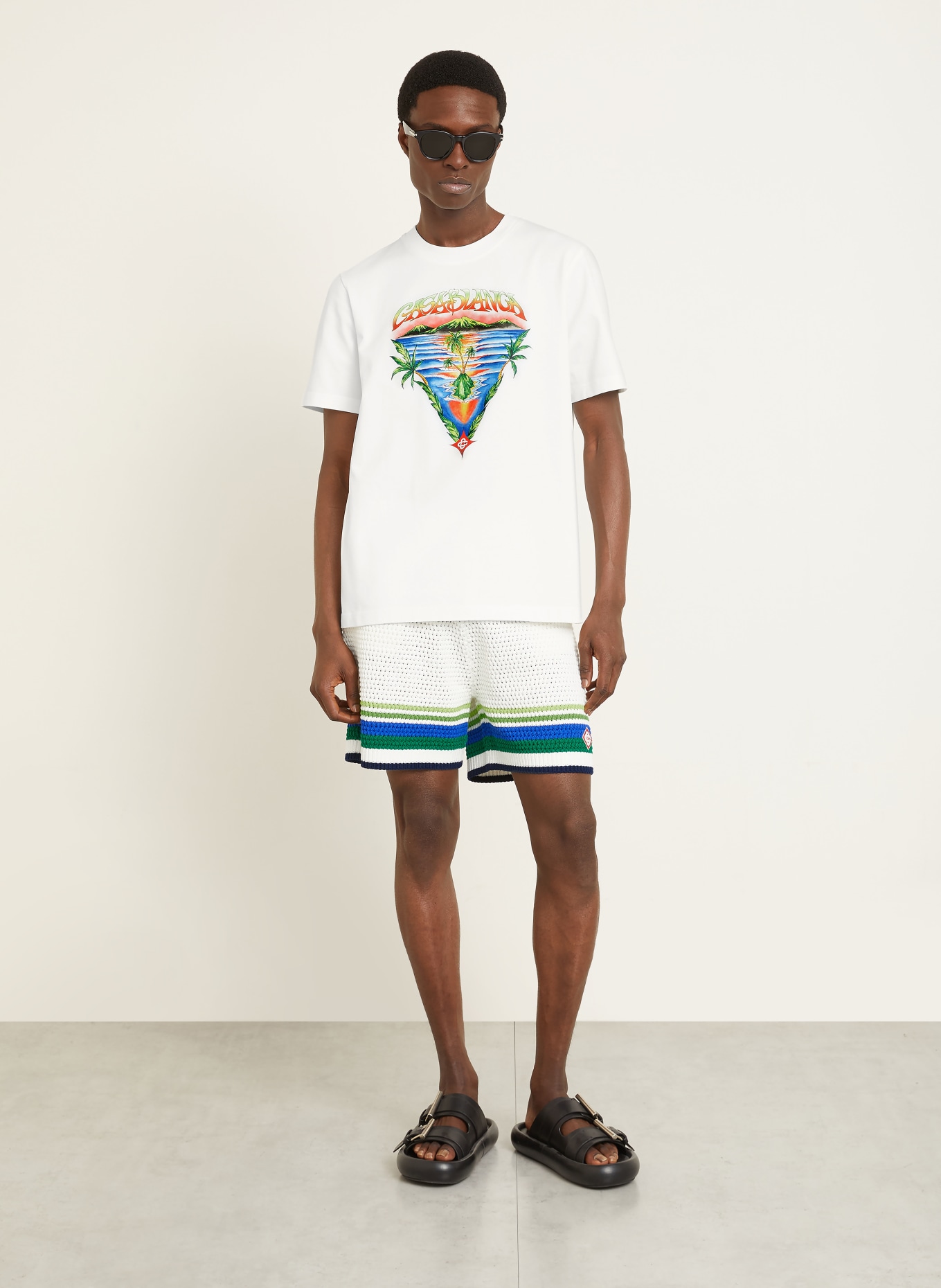 Casablanca T-Shirt INNOCENCE: WEISS / ORANGE / BLAU