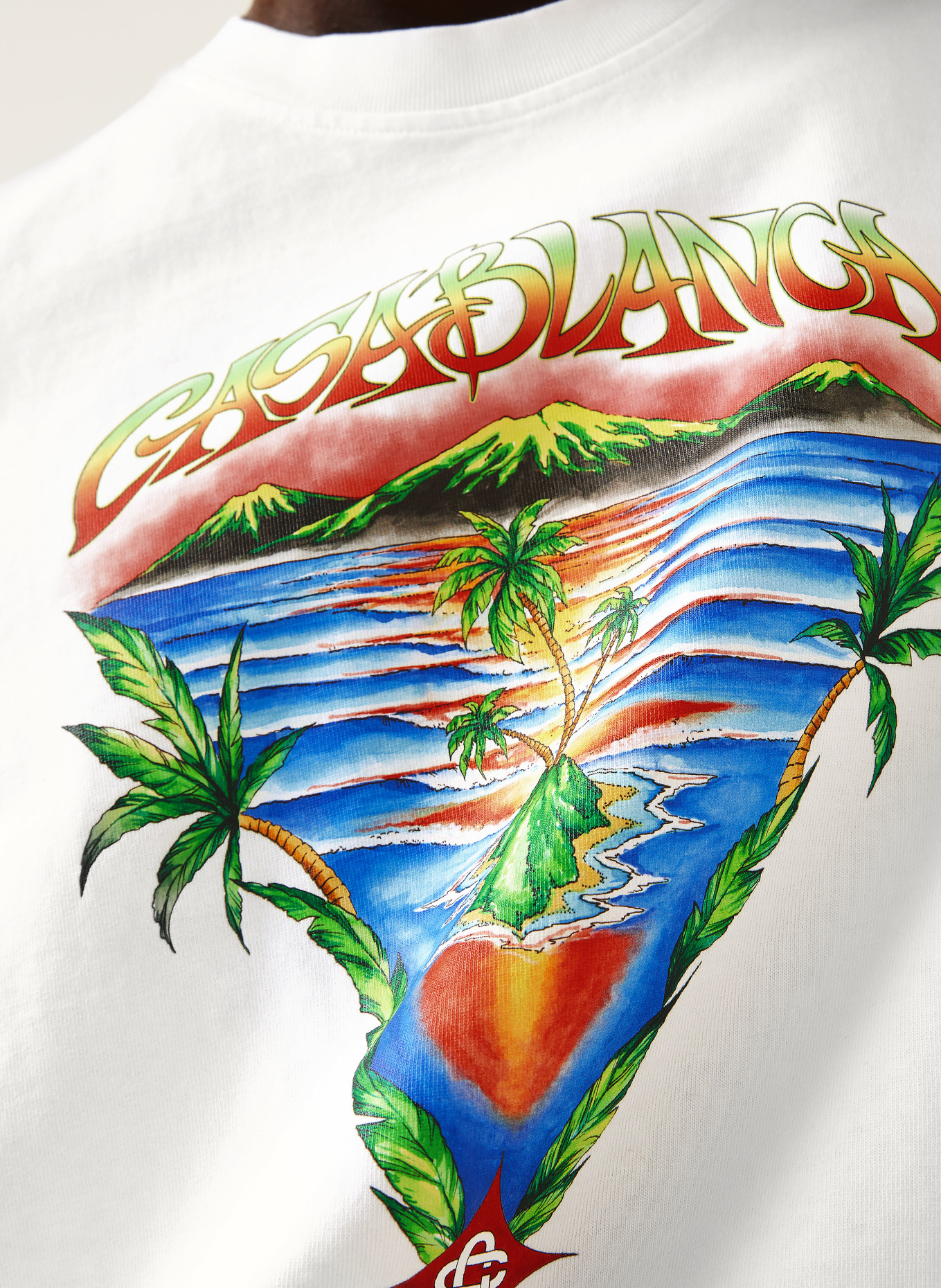 Casablanca T-Shirt INNOCENCE: WEISS / ORANGE / BLAU