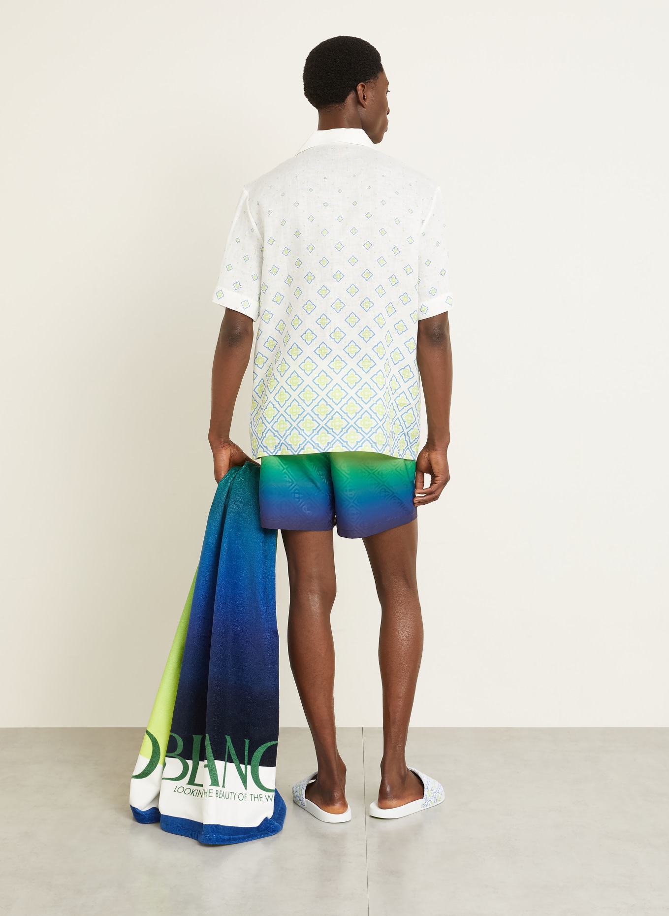 Casablanca swim shorts: LIGHT GREEN / TURQUOISE / BLUE