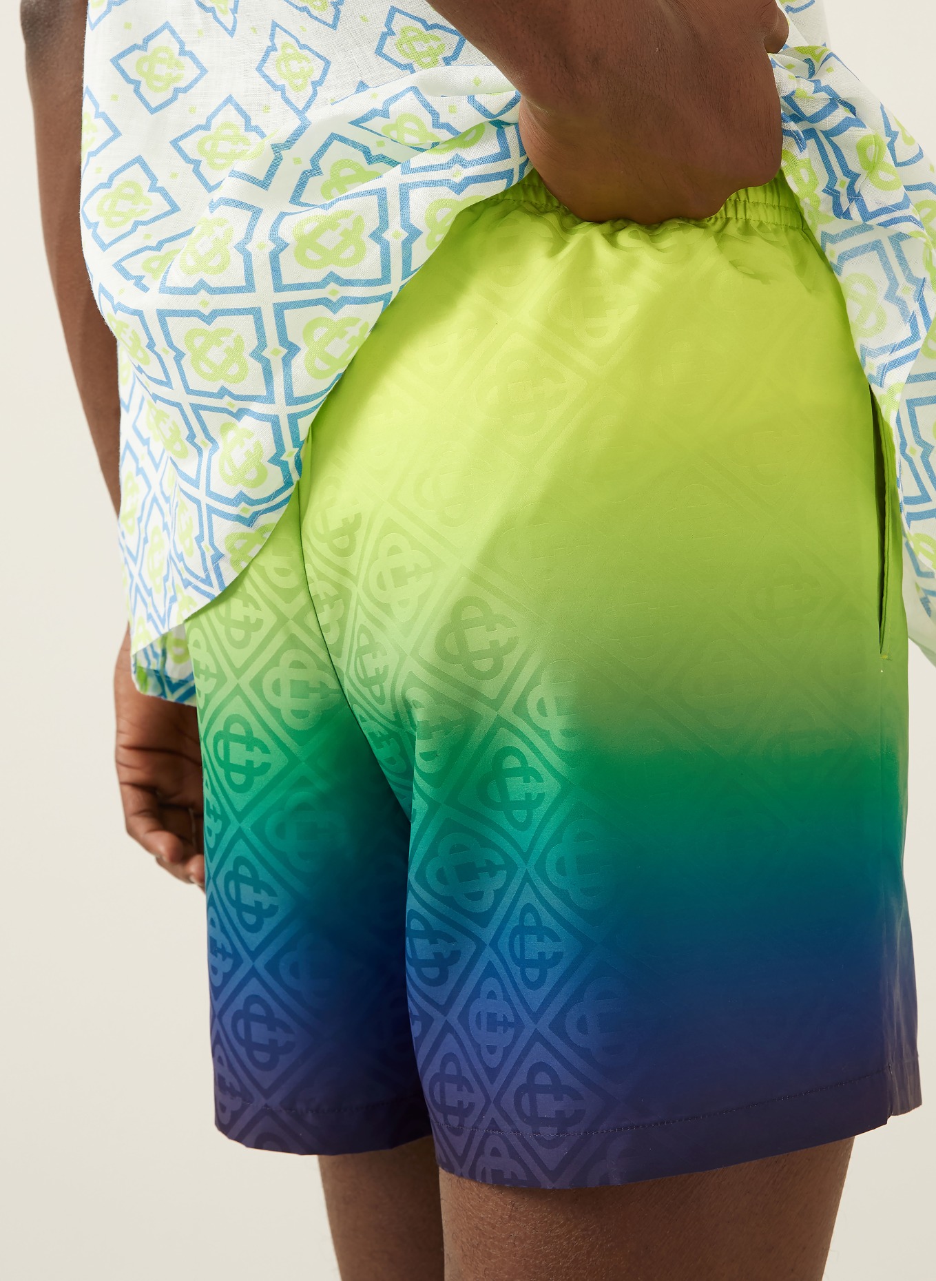 Casablanca swim shorts: LIGHT GREEN / TURQUOISE / BLUE