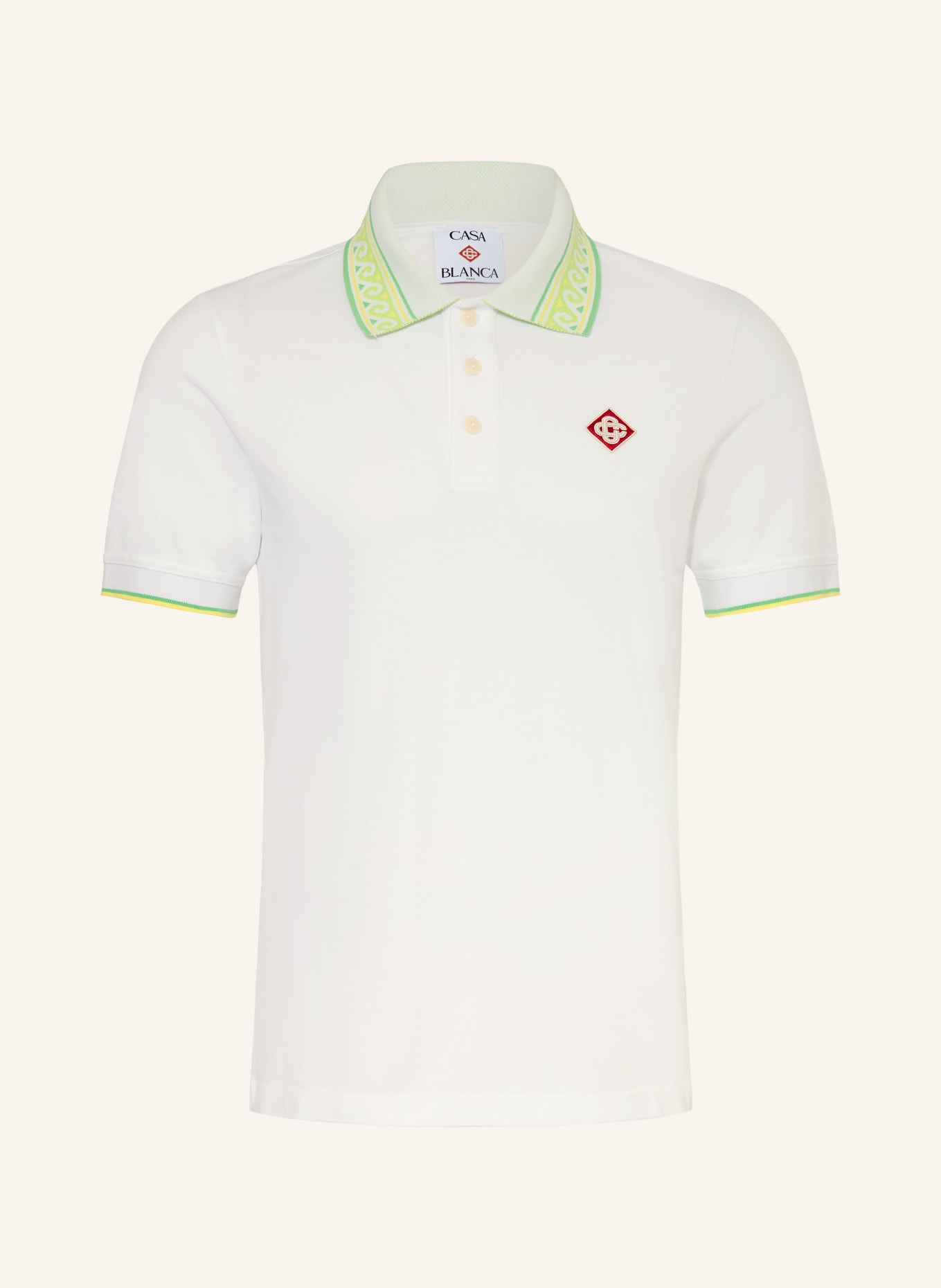 Casablanca Piqué-Poloshirt LAUREL: WEISS / HELLGRÜN