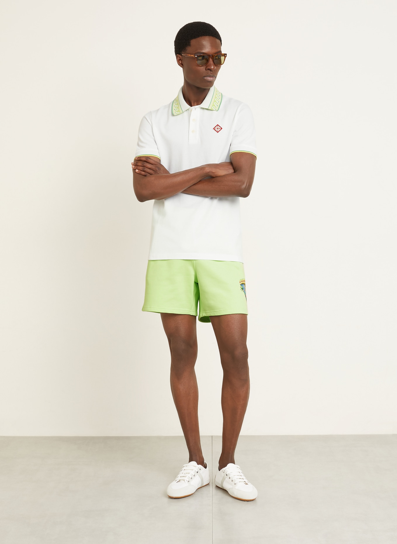 Casablanca Piqué-Poloshirt LAUREL: WEISS / HELLGRÜN