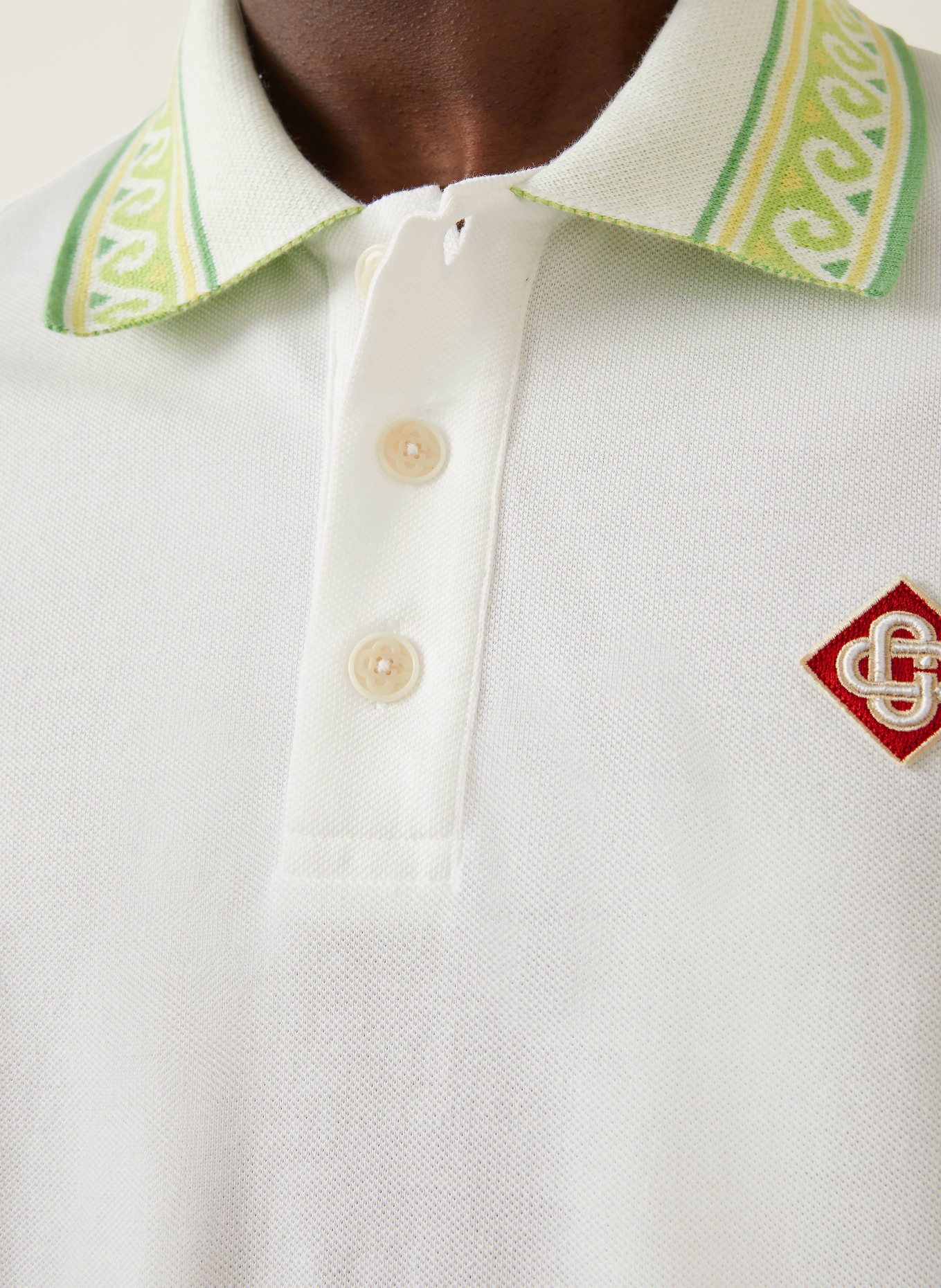 Casablanca Piqué-Poloshirt LAUREL: WEISS / HELLGRÜN