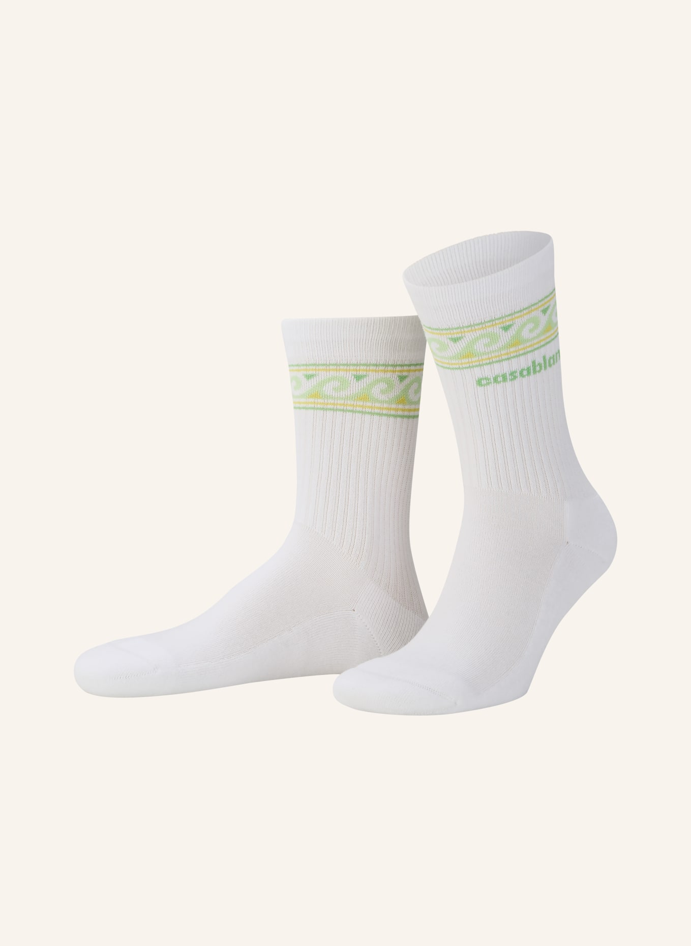 Casablanca Socken WAVE SPORT: WEISS / HELLGRÜN