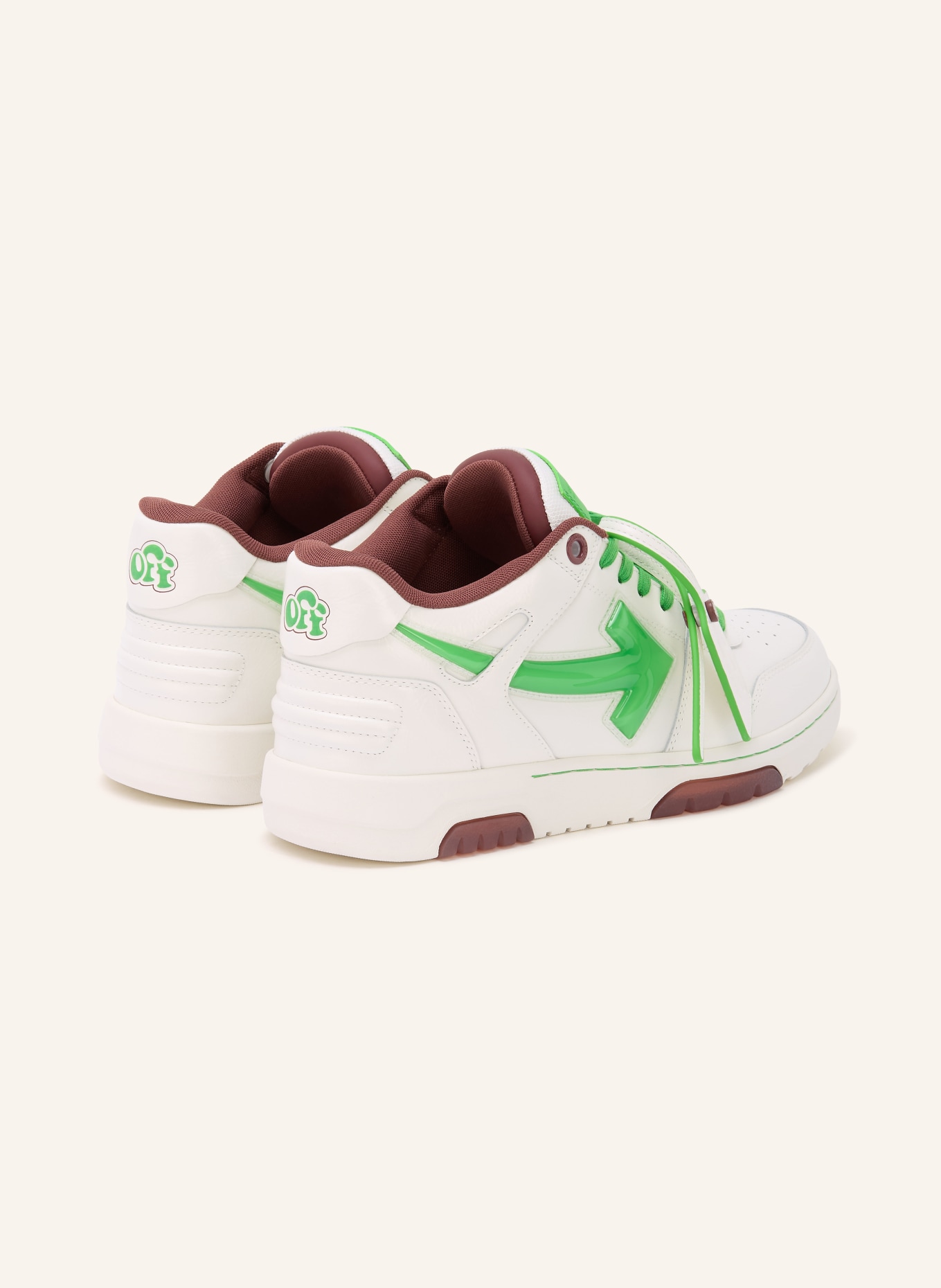Off-White Sneaker OUT OF OFFICE: WEISS / BRAUN / NEONGRÜN