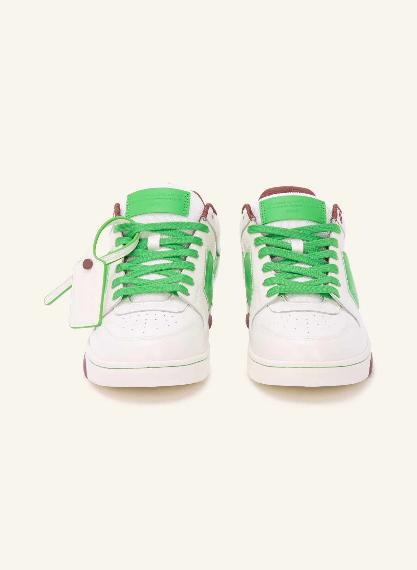 Off-White Sneaker OUT OF OFFICE: WEISS / BRAUN / NEONGRÜN