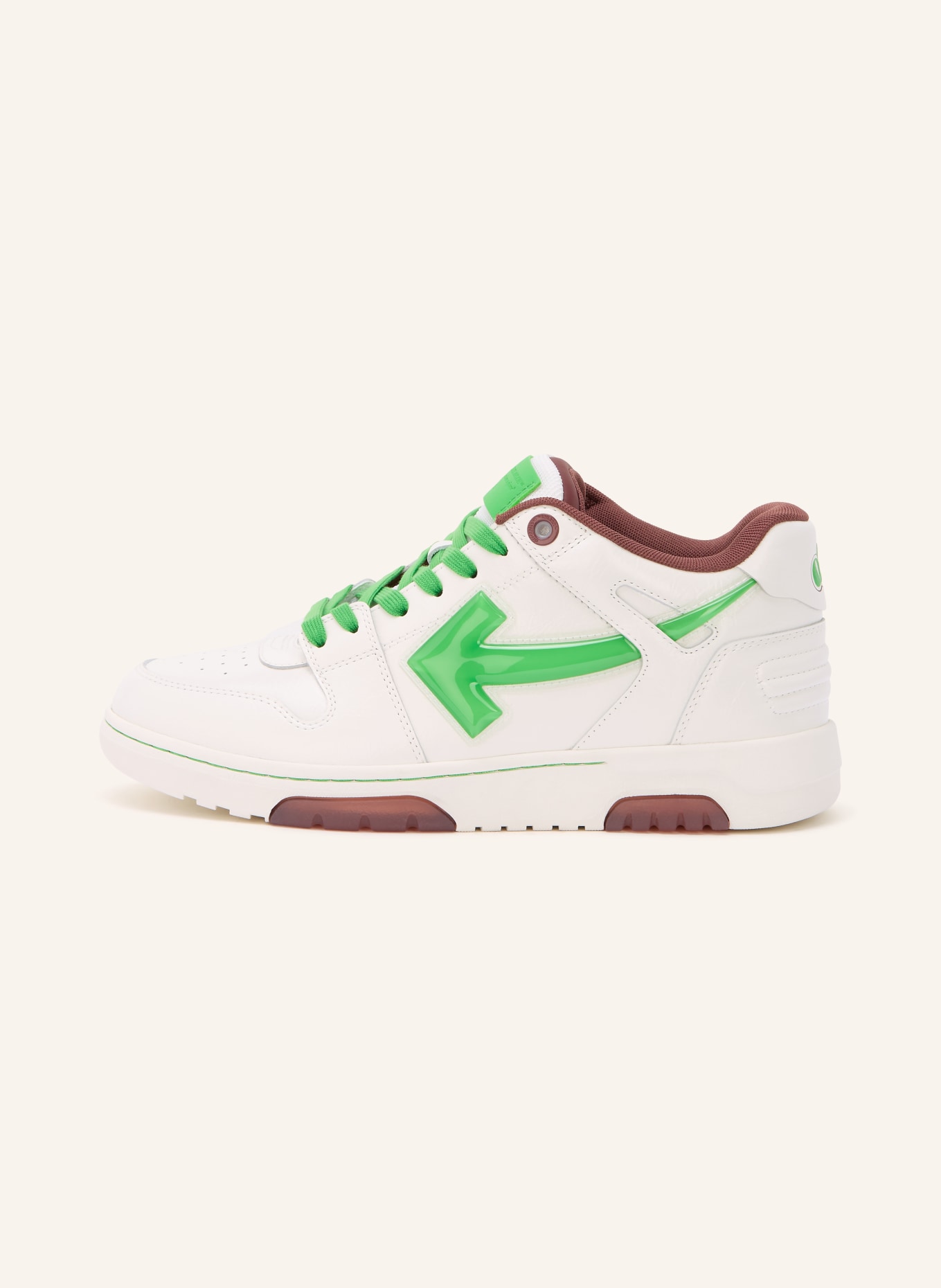 Off-White Sneaker OUT OF OFFICE: WEISS / BRAUN / NEONGRÜN