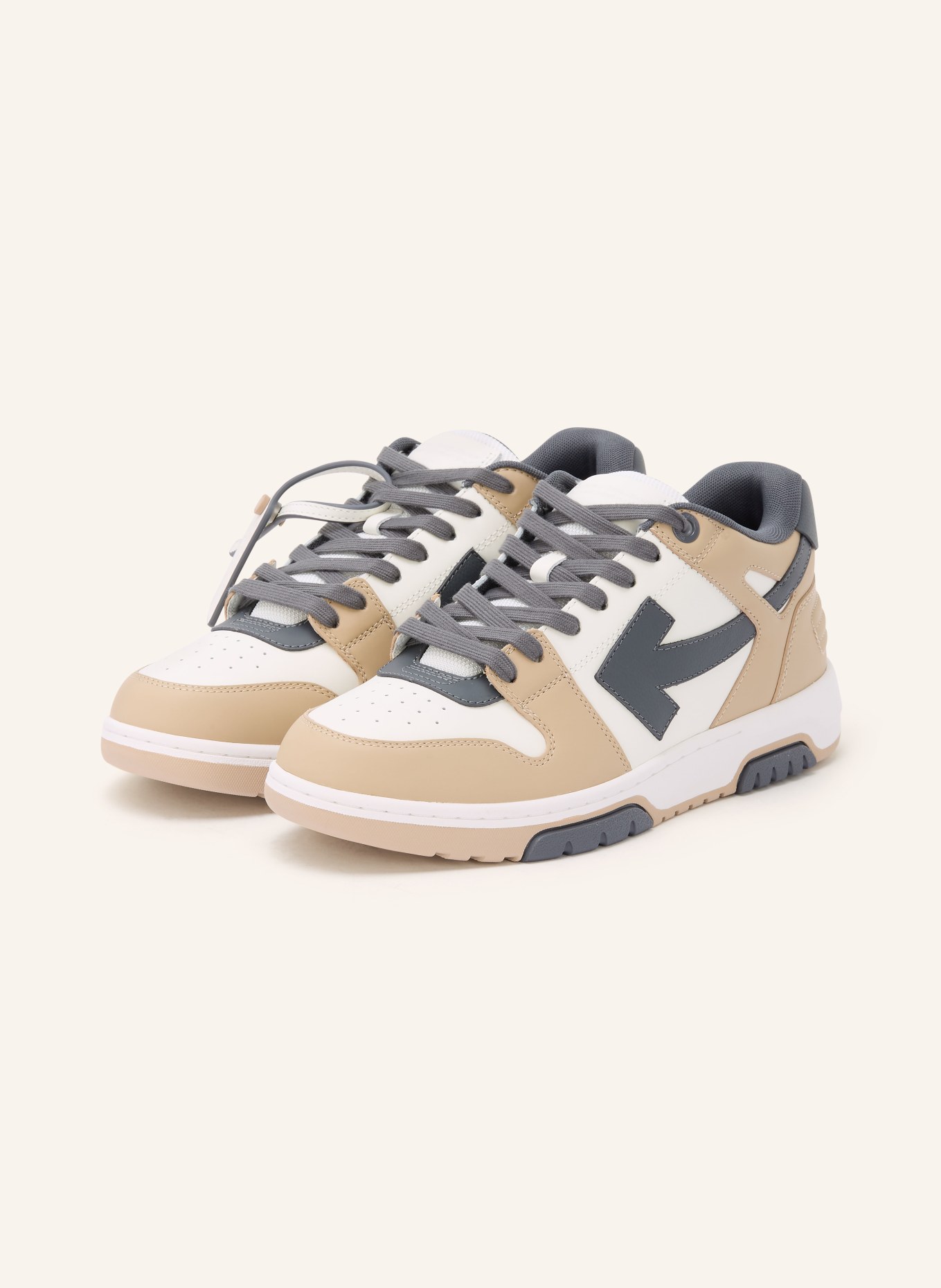 Off-White Sneaker OUT OF OFFICE: WEISS / BEIGE / DUNKELGRAU
