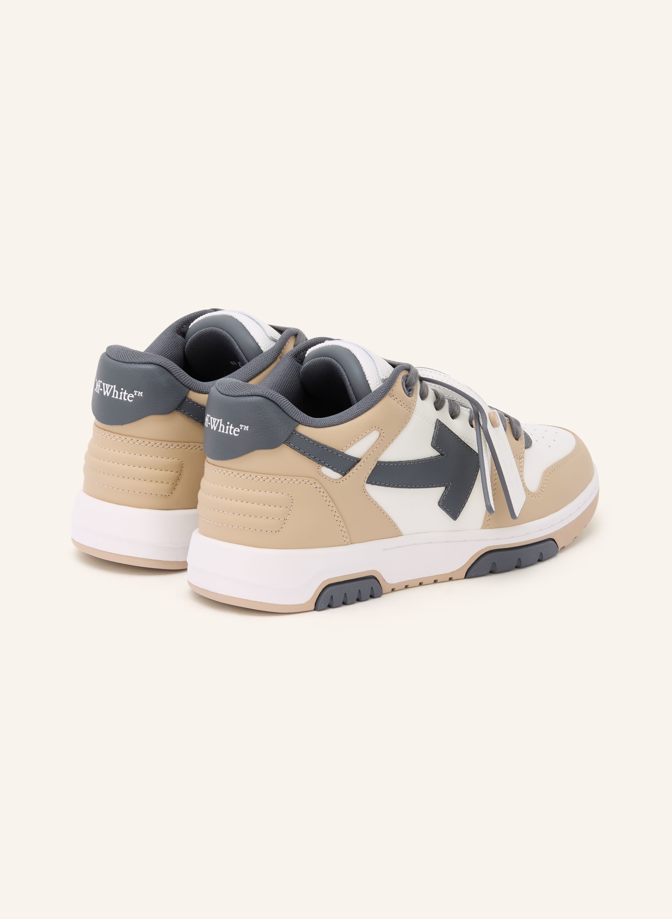 Off-White Sneaker OUT OF OFFICE: WEISS / BEIGE / DUNKELGRAU