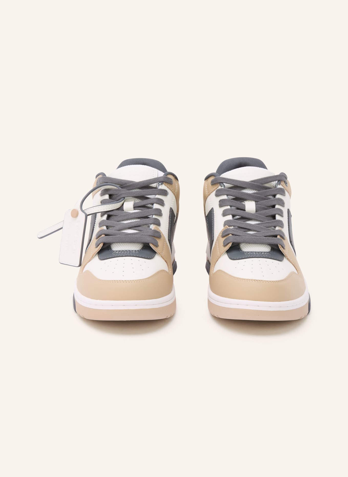 Off-White Sneaker OUT OF OFFICE: WEISS / BEIGE / DUNKELGRAU
