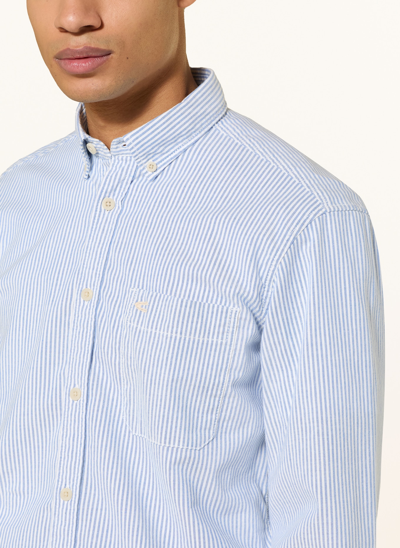 camel active Hemd Regular Fit: BLAU / WEISS