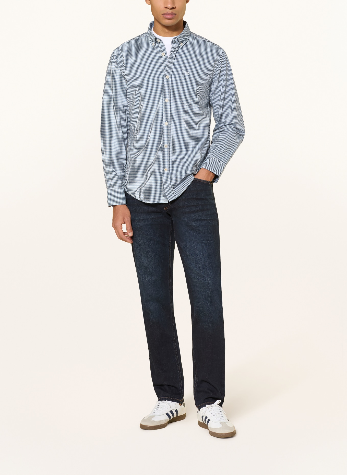 camel active Hemd Regular Fit: BLAU / WEISS