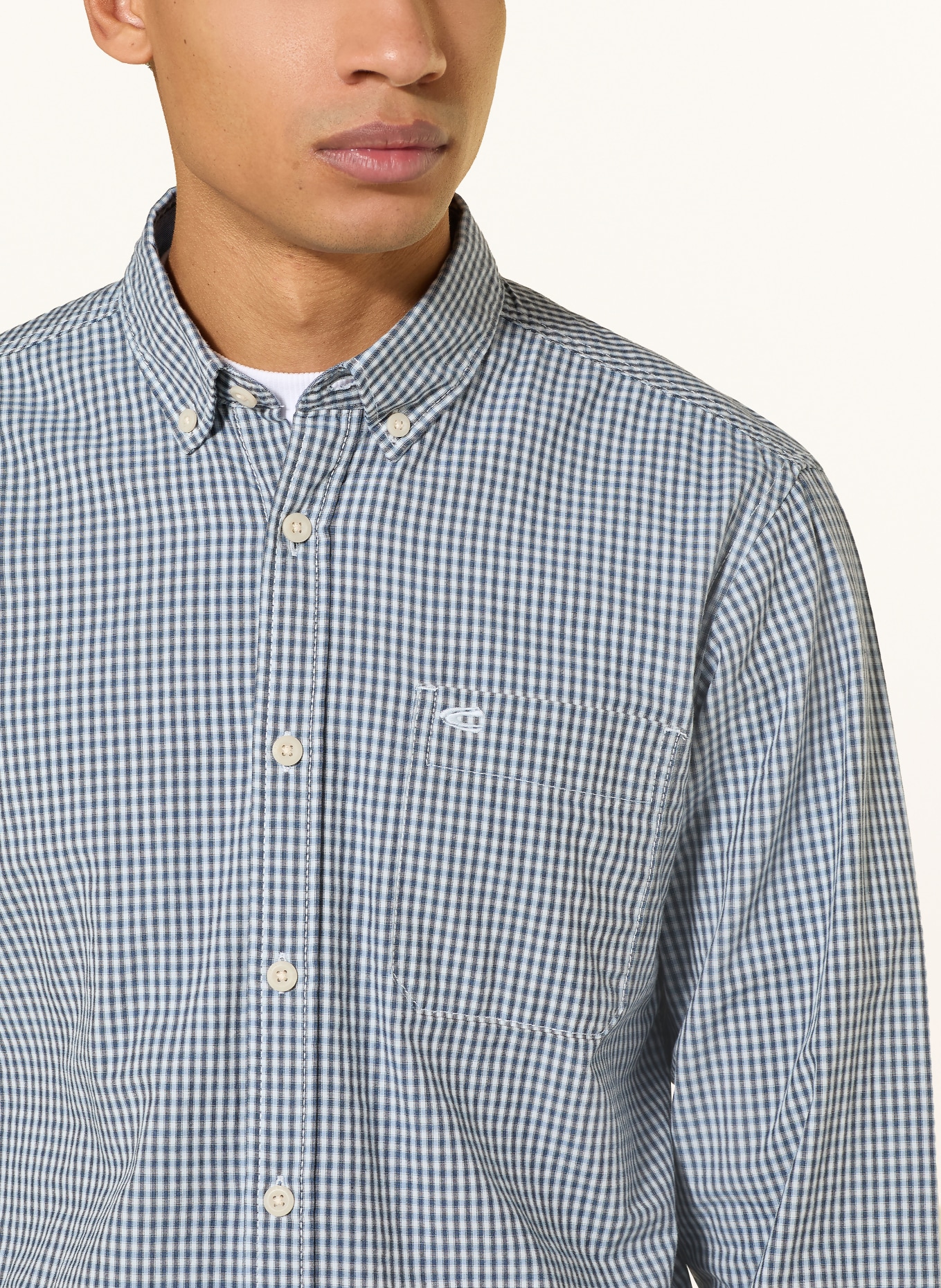 camel active Hemd Regular Fit: BLAU / WEISS