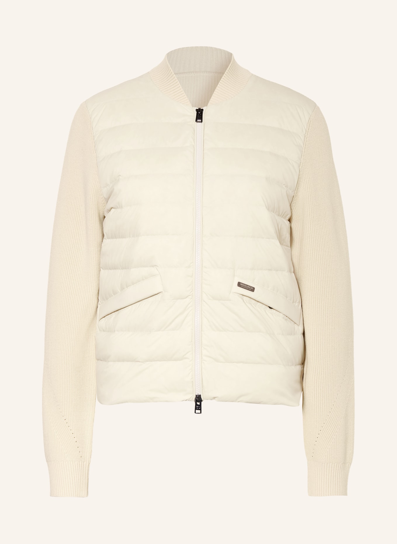 WOOLRICH Down jacket in a mix of materials: CREAM