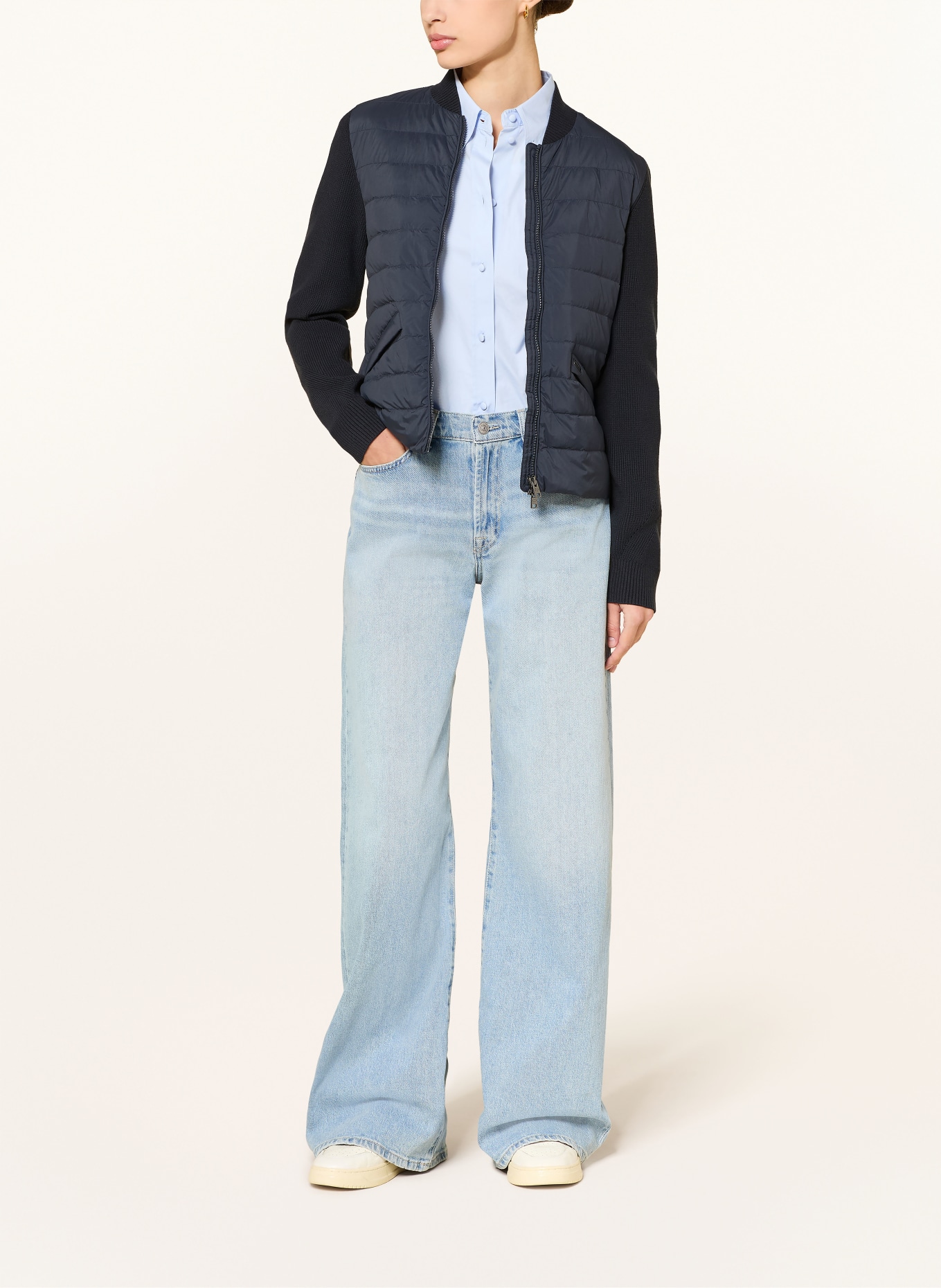 WOOLRICH Donsjack in verschillende materialen: DONKERBLAUW