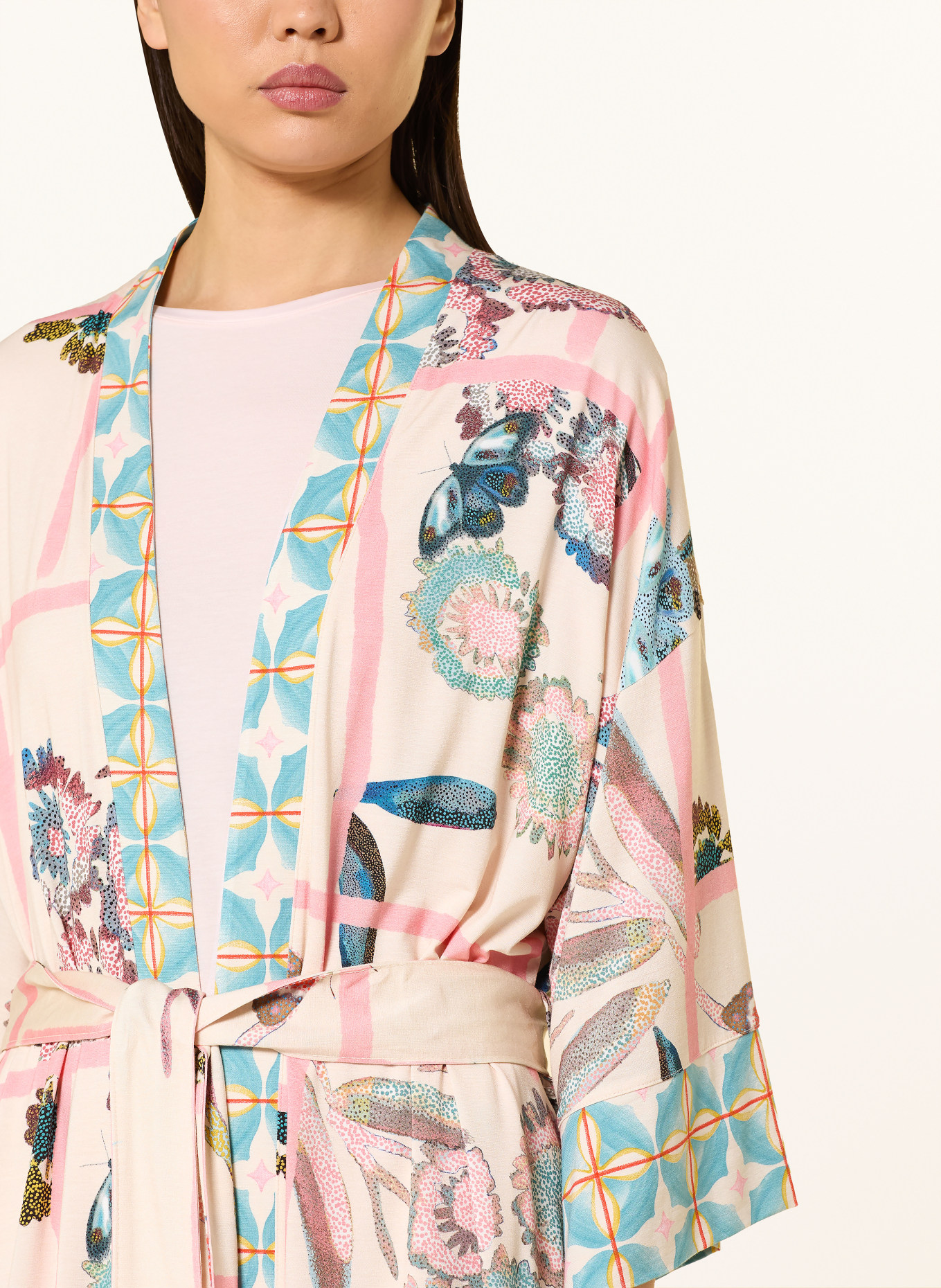 mey Kimono: CREME / HELLROT / HELLBLAU