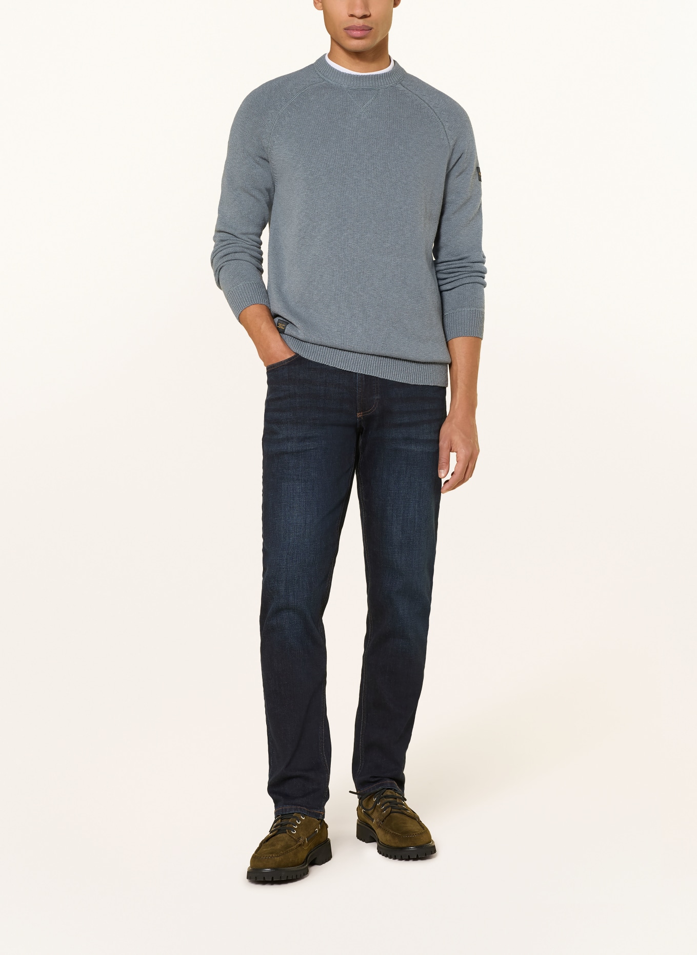 camel active sweter: SZARONIEBIESKI