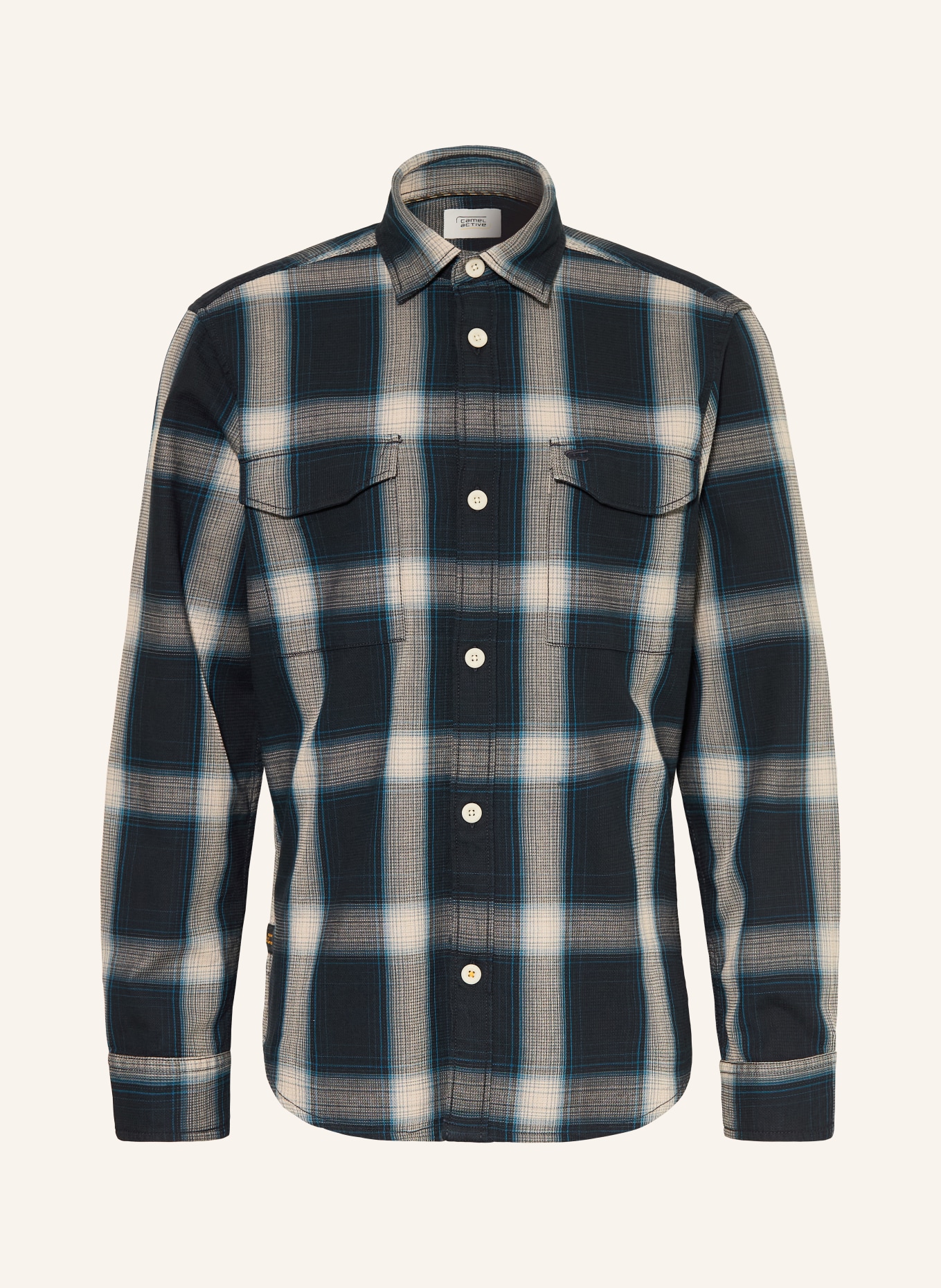 camel active Hemd Regular Fit: DUNKELBLAU / HELLGRAU / BLAU