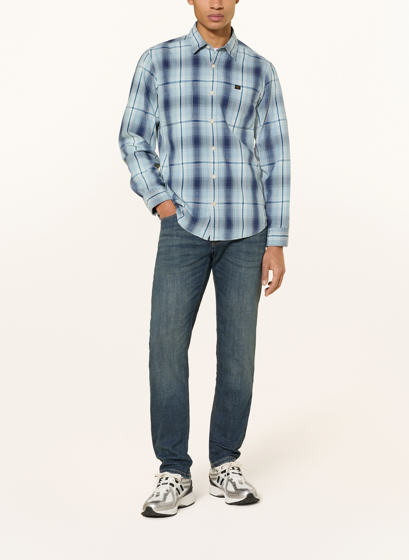 camel active Hemd Regular Fit: HELLBLAU / BLAUGRAU / BLAU