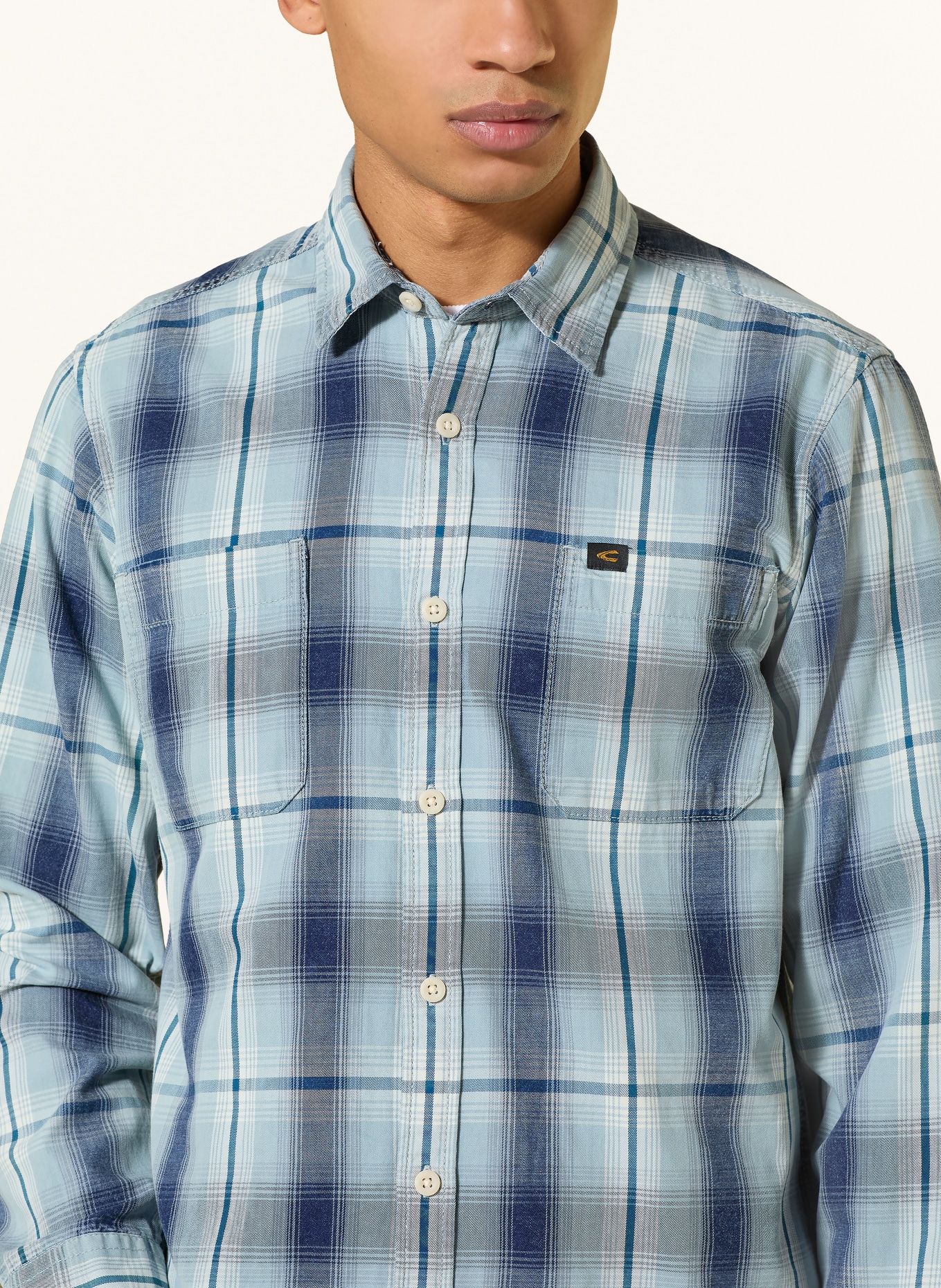 camel active Hemd Regular Fit: HELLBLAU / BLAUGRAU / BLAU