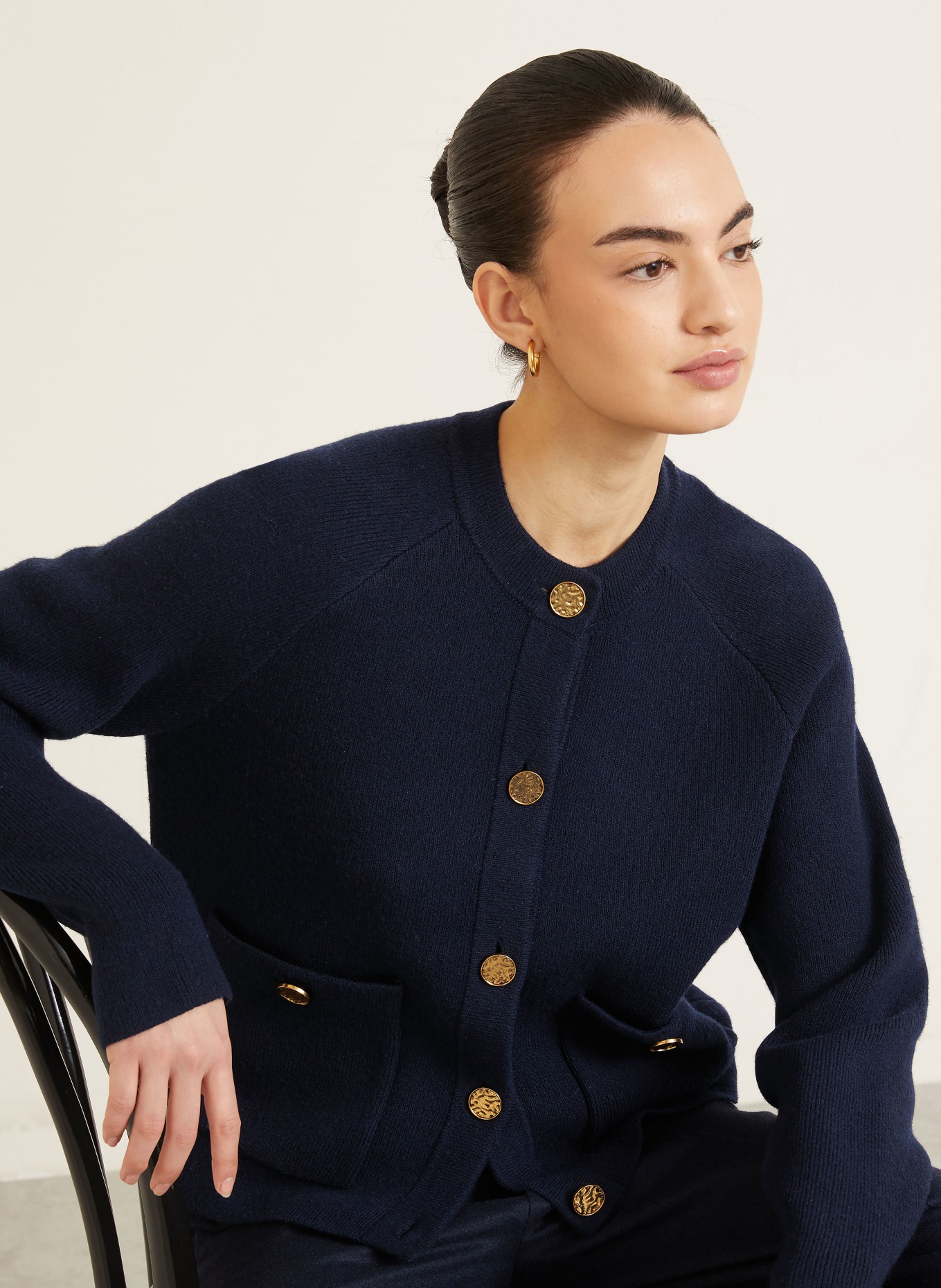 TOTEME Strickjacke: DUNKELBLAU