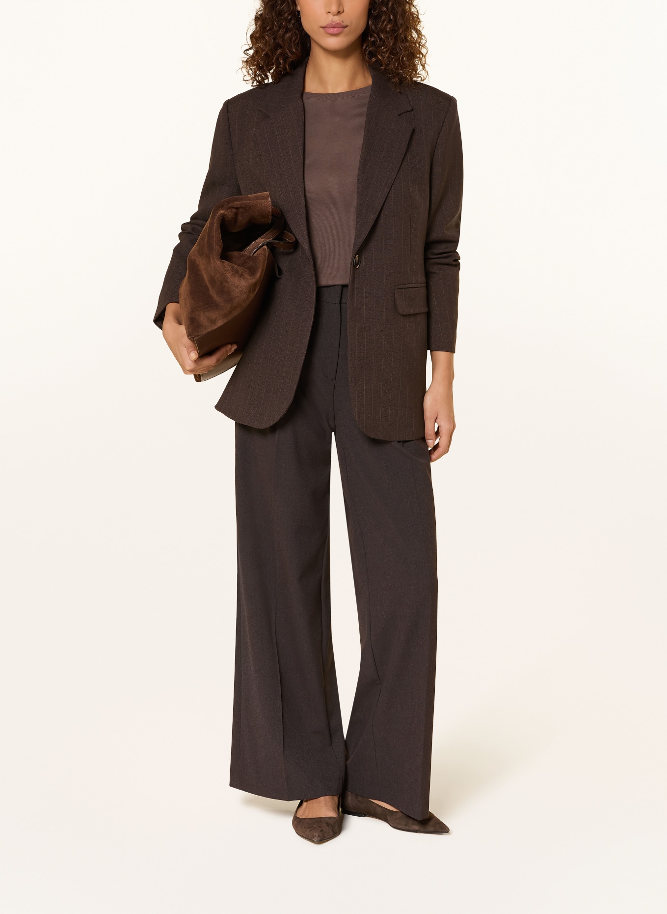 NEO NOIR Oversized sako GABY: TMAVĚ HNĚDÁ