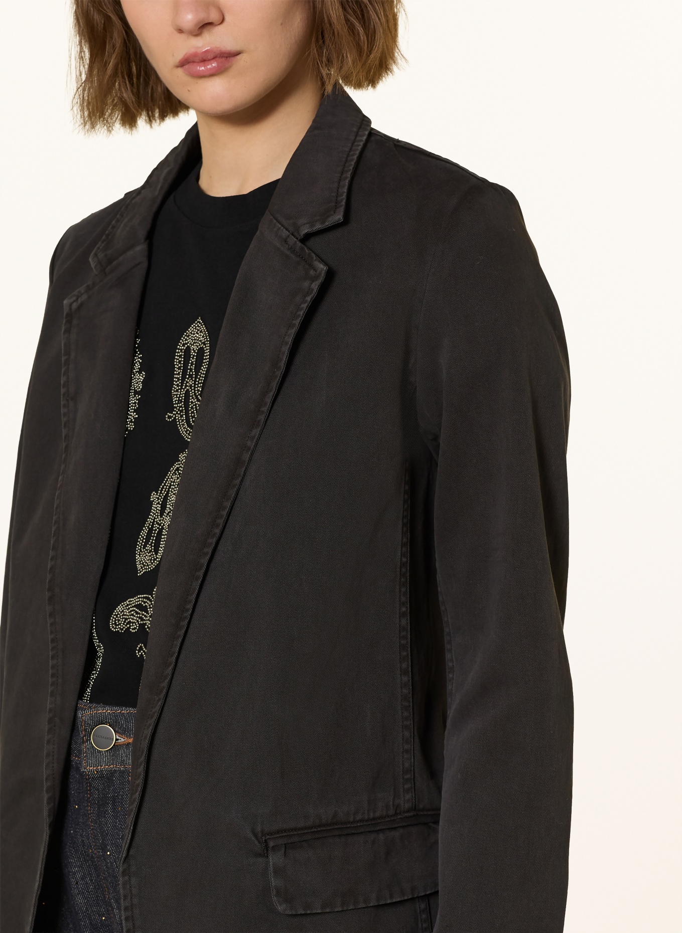 ALLSAINTS Dżinsowa marynarka ALEIDA: CZARNY