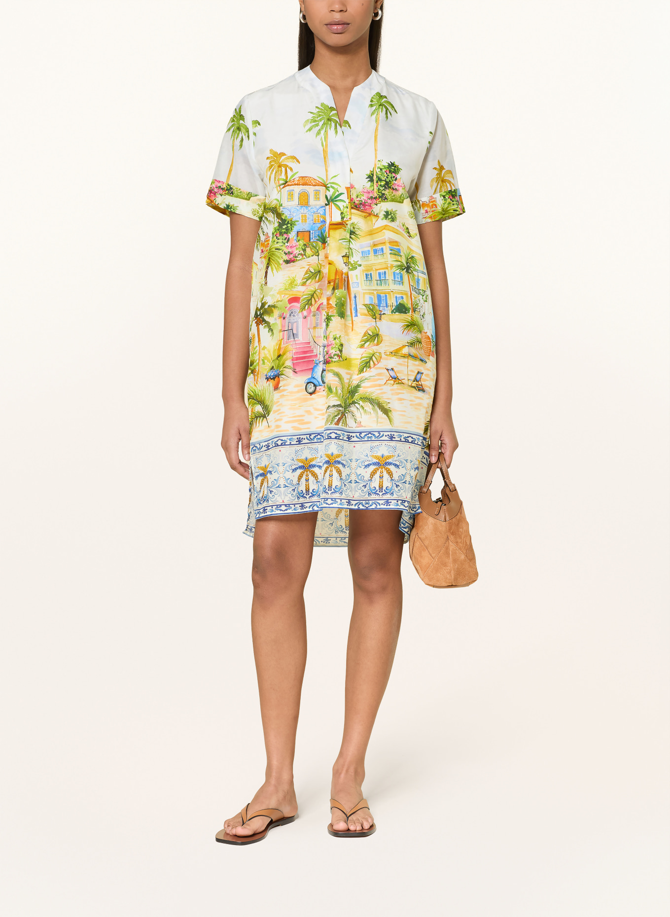 Princess GOES HOLLYWOOD Kleid mit Seide: WEISS / DUNKELGELB / BLAU