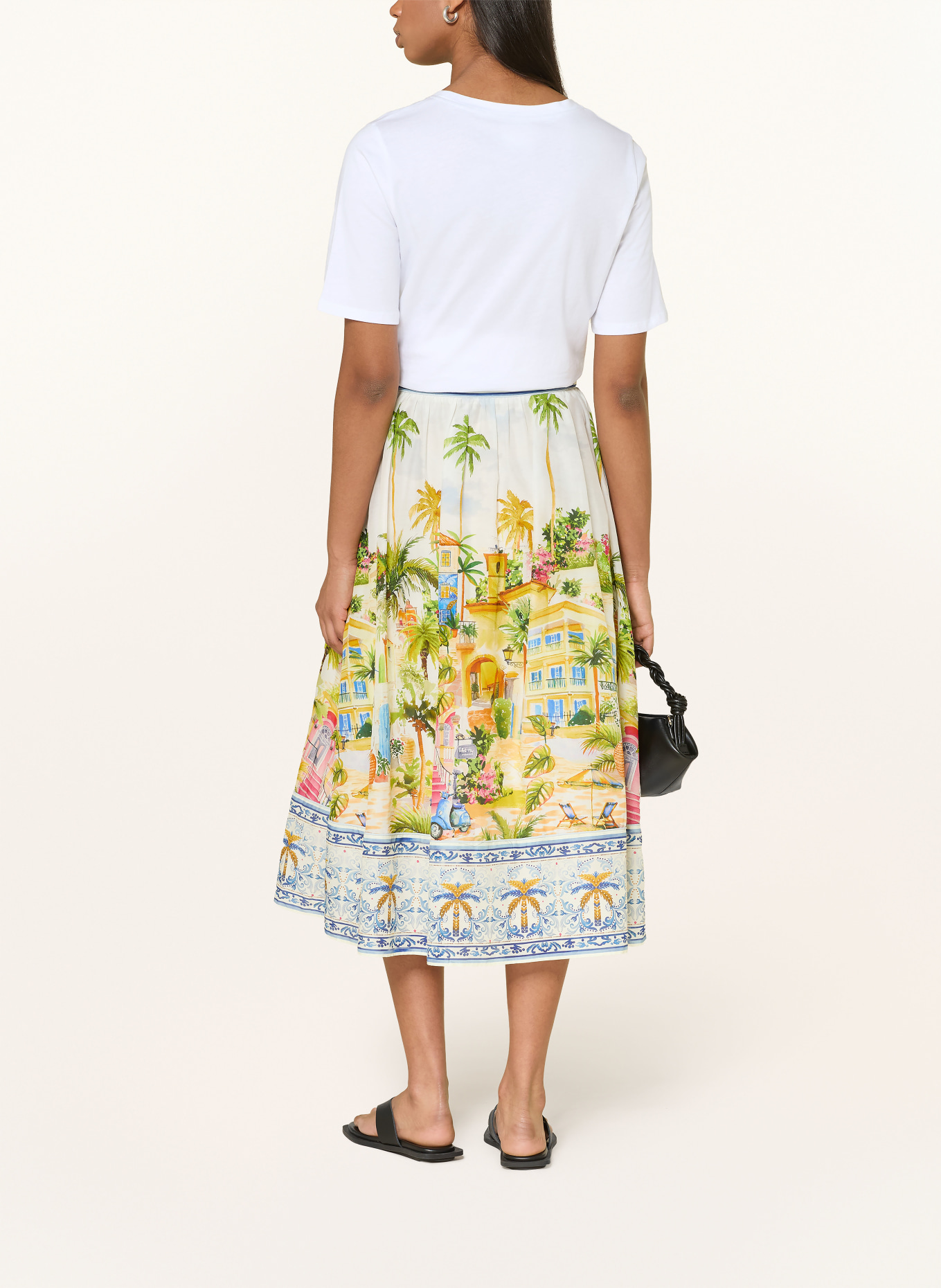 Princess GOES HOLLYWOOD T-shirt met sierstenen: WIT / GROEN / LICHTBLAUW