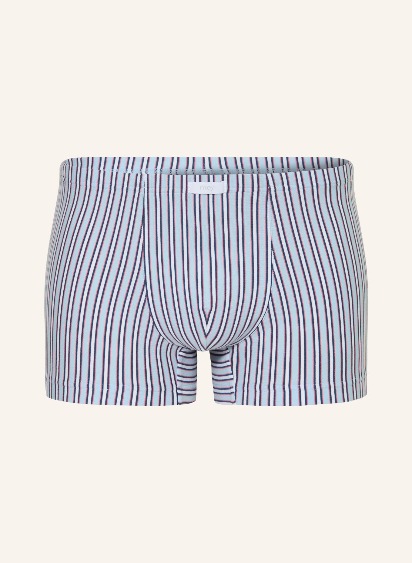 mey Boxershorts RASBERRY STRIPES: HELLBLAU / DUNKELBLAU / WEISS