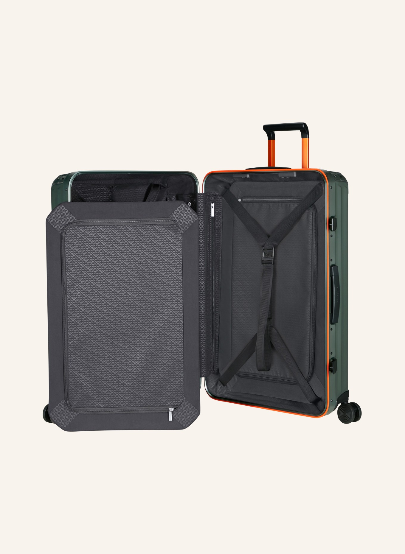 Samsonite Trolley LITE-BOX ALU: GRÜN / ORANGE