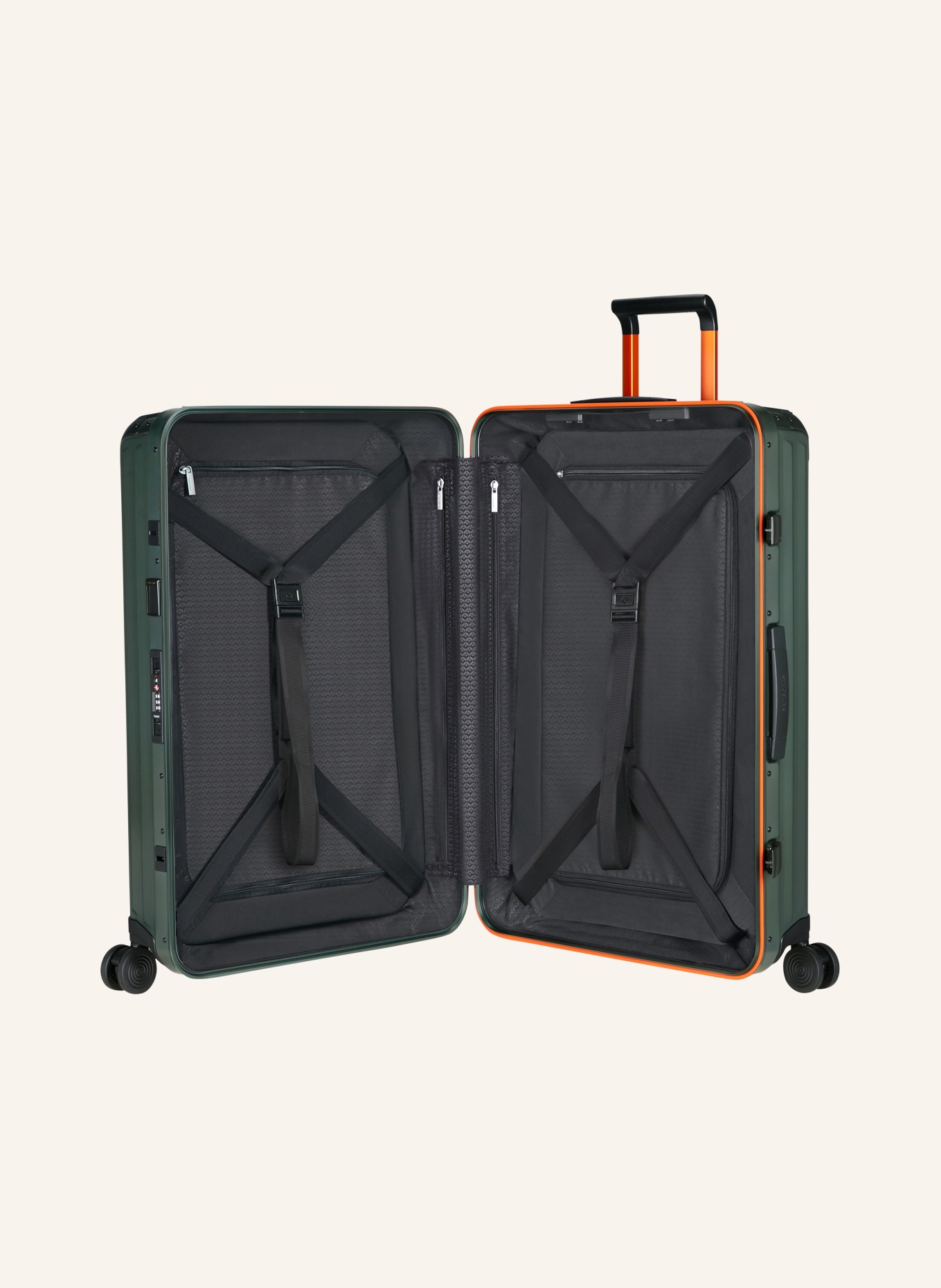 Samsonite Trolley LITE-BOX ALU: GRÜN / ORANGE