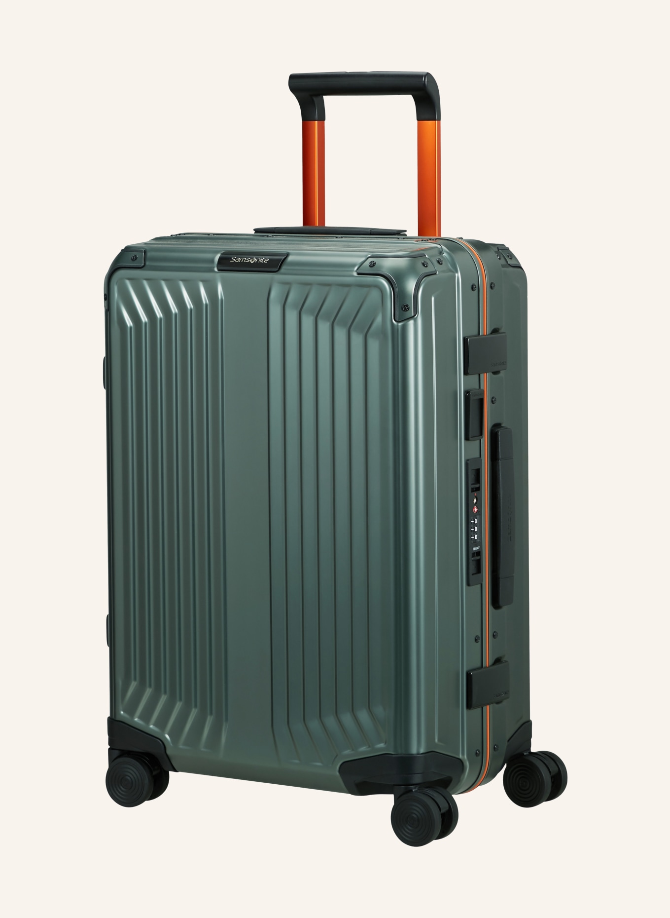 Samsonite Trolley LITE-BOX ALU: GRÜN / ORANGE