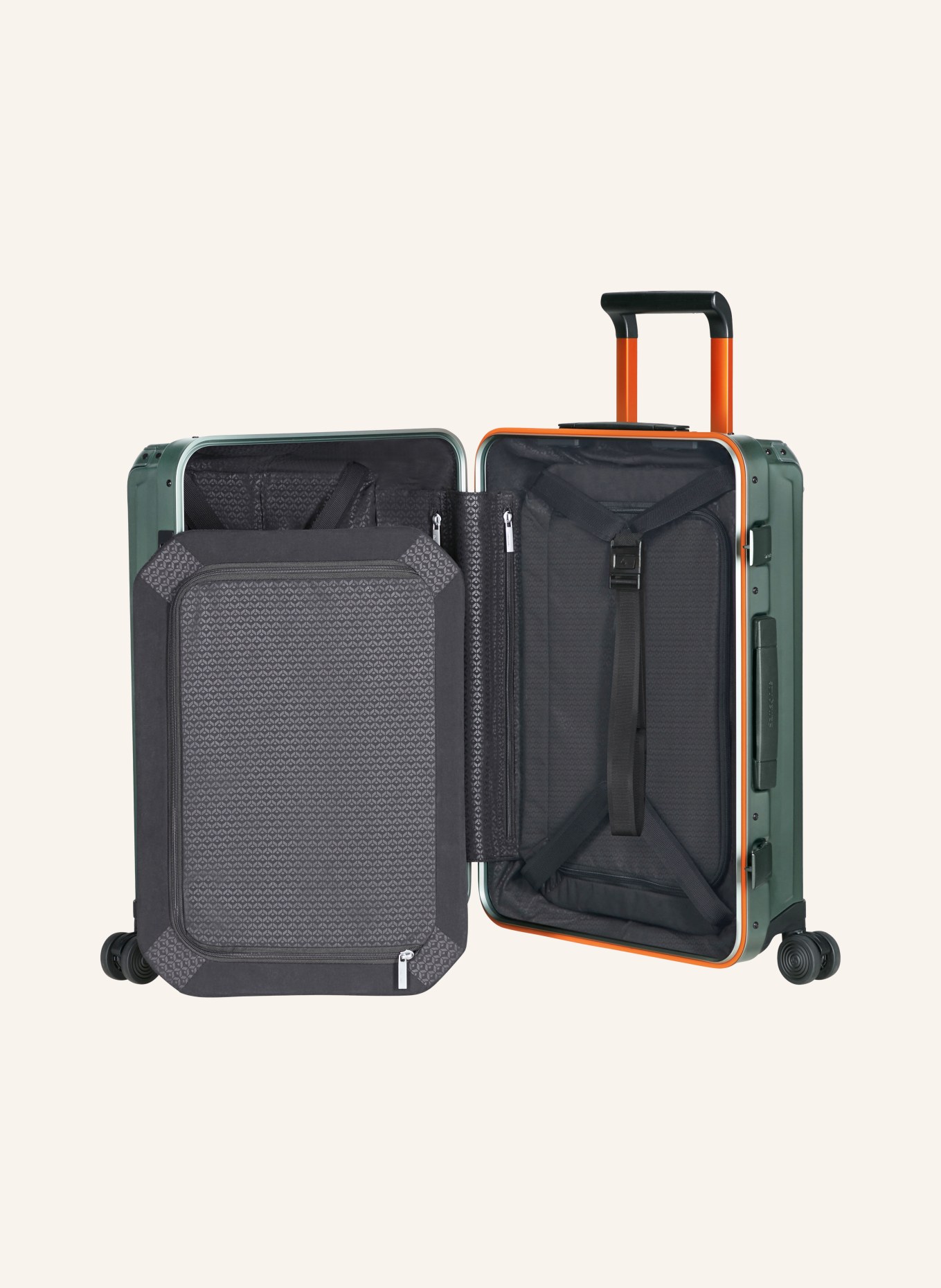 Samsonite Trolley LITE-BOX ALU: GRÜN / ORANGE