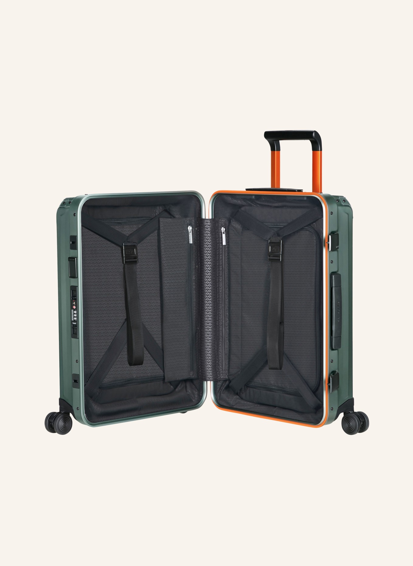 Samsonite Trolley LITE-BOX ALU: GRÜN / ORANGE