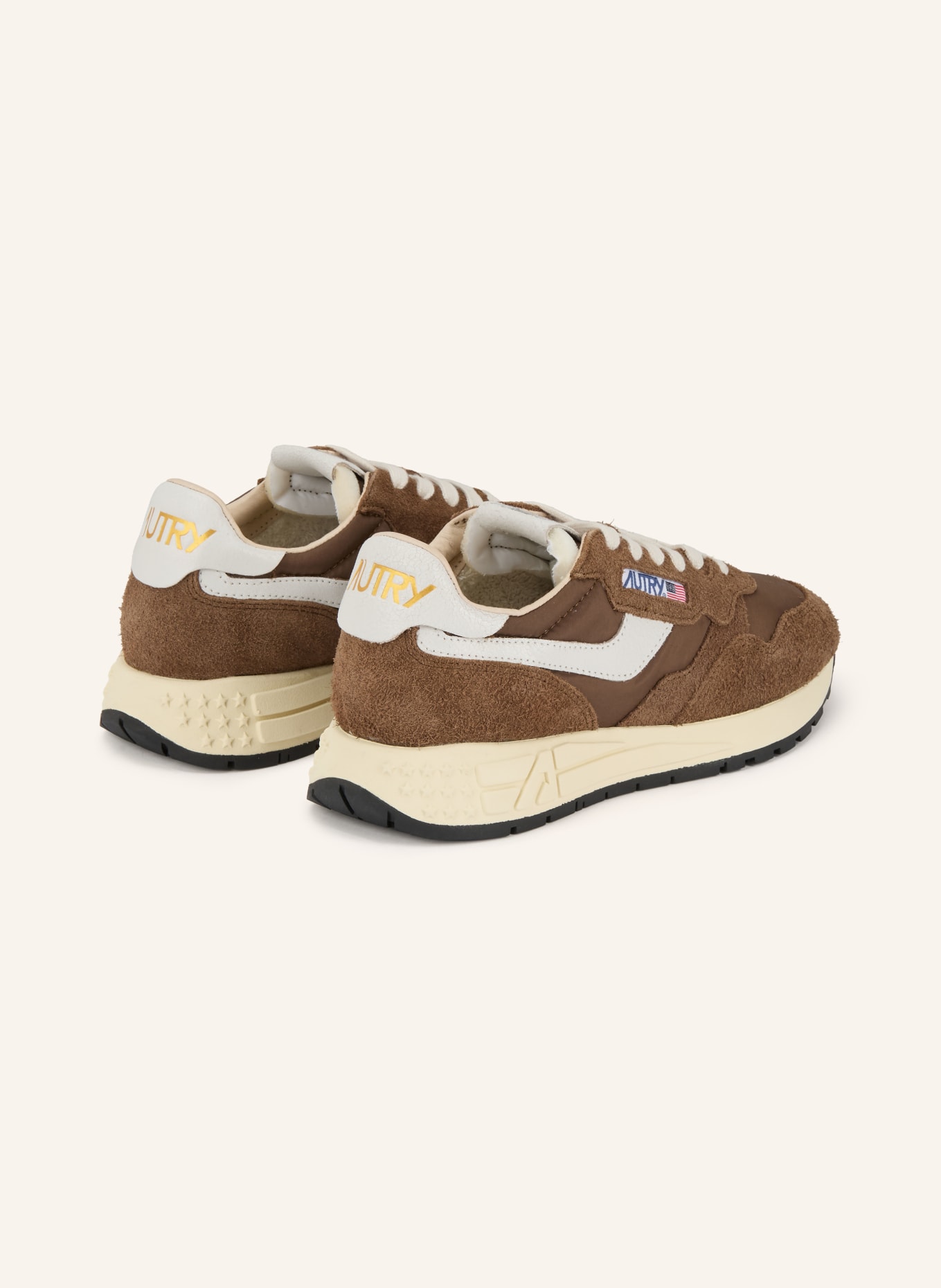 AUTRY Tenisky REELWIND LOW WOM: TMAVĚ HNĚDÁ / ZLATÁ / SVĚTLE ŠEDÁ