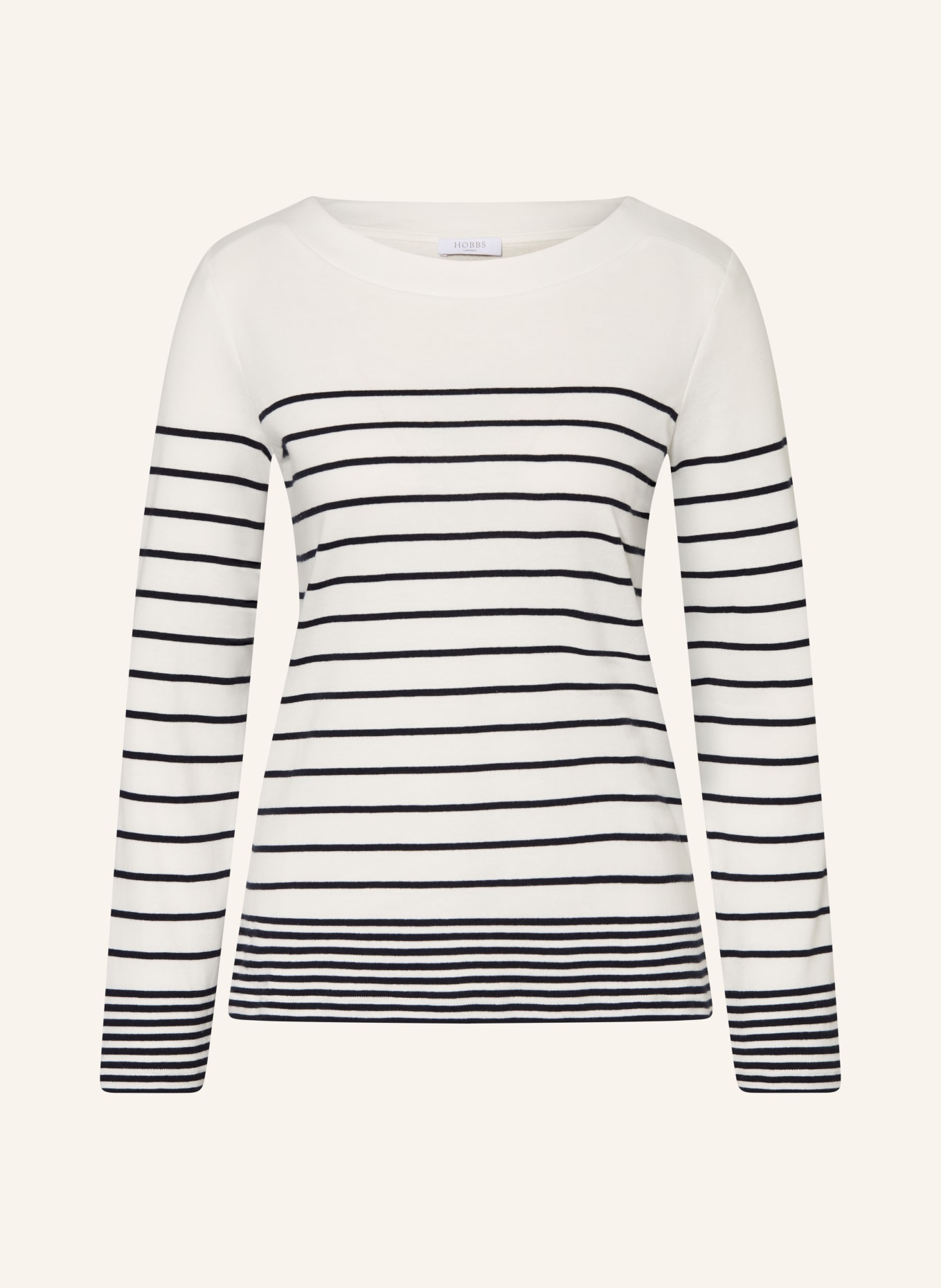 HOBBS CONSTANCE long-sleeved shirt: WHITE / DARK BLUE