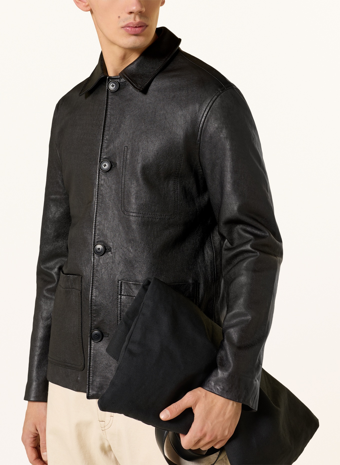 DRYKORN Lederjacke MAKONA: SCHWARZ