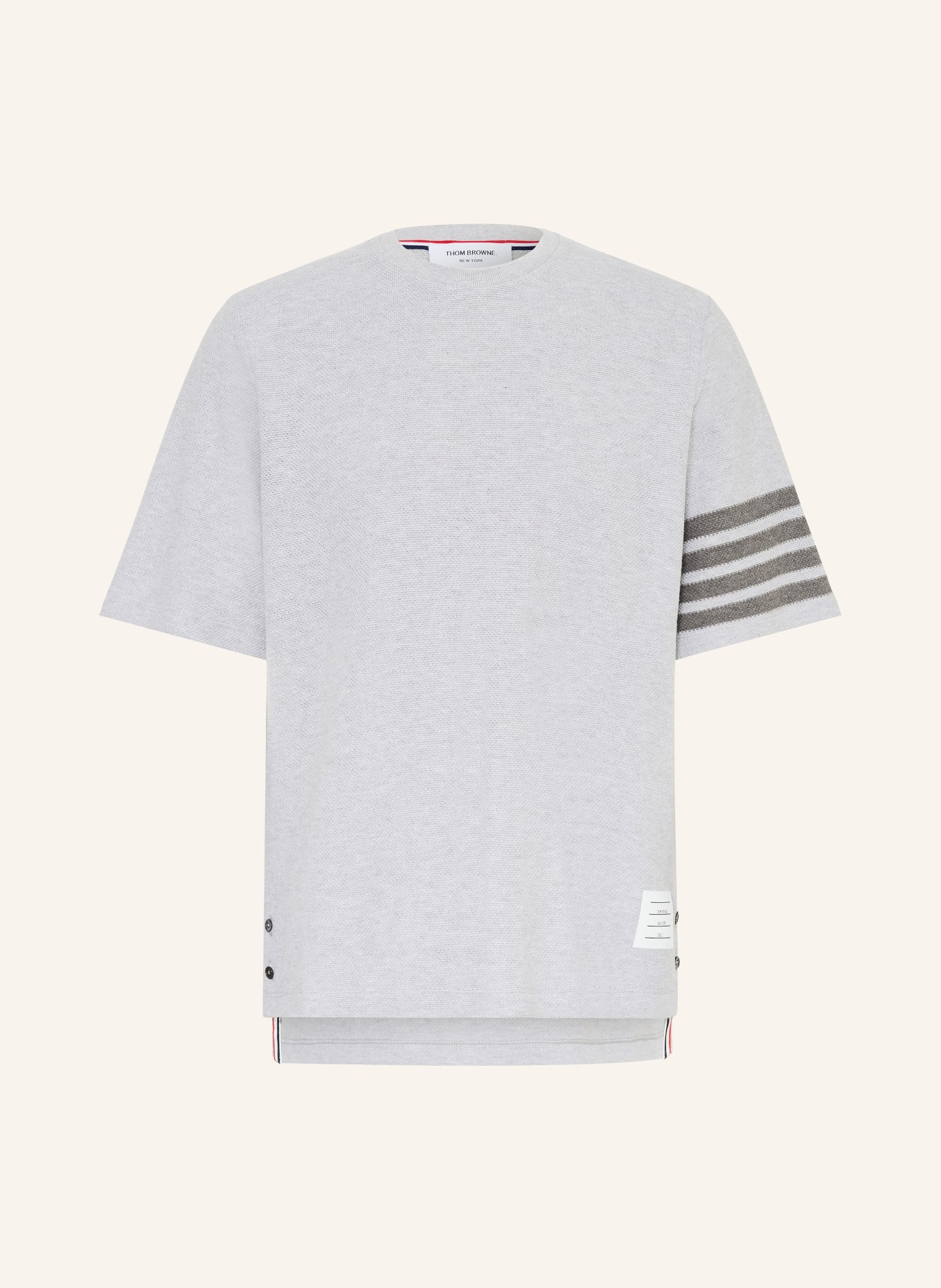 THOM BROWNE. T-shirt: GRAY / DARK GRAY