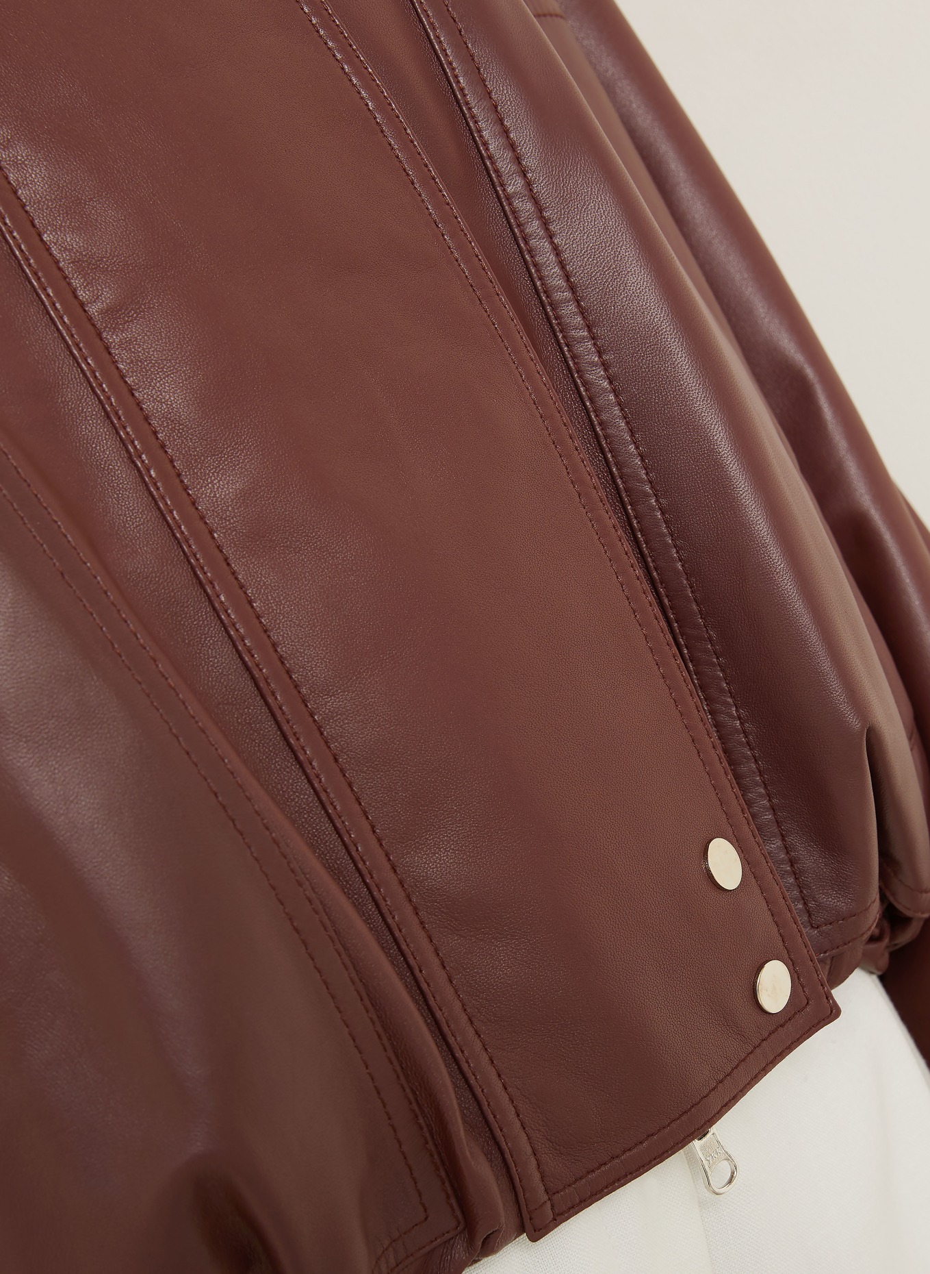 UTZON Kožená bunda JADE: TMAVĚ ČERVENÁ