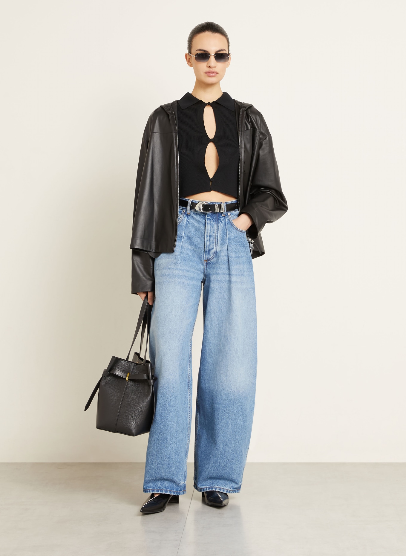 UTZON Lederjacke JENAT: SCHWARZ