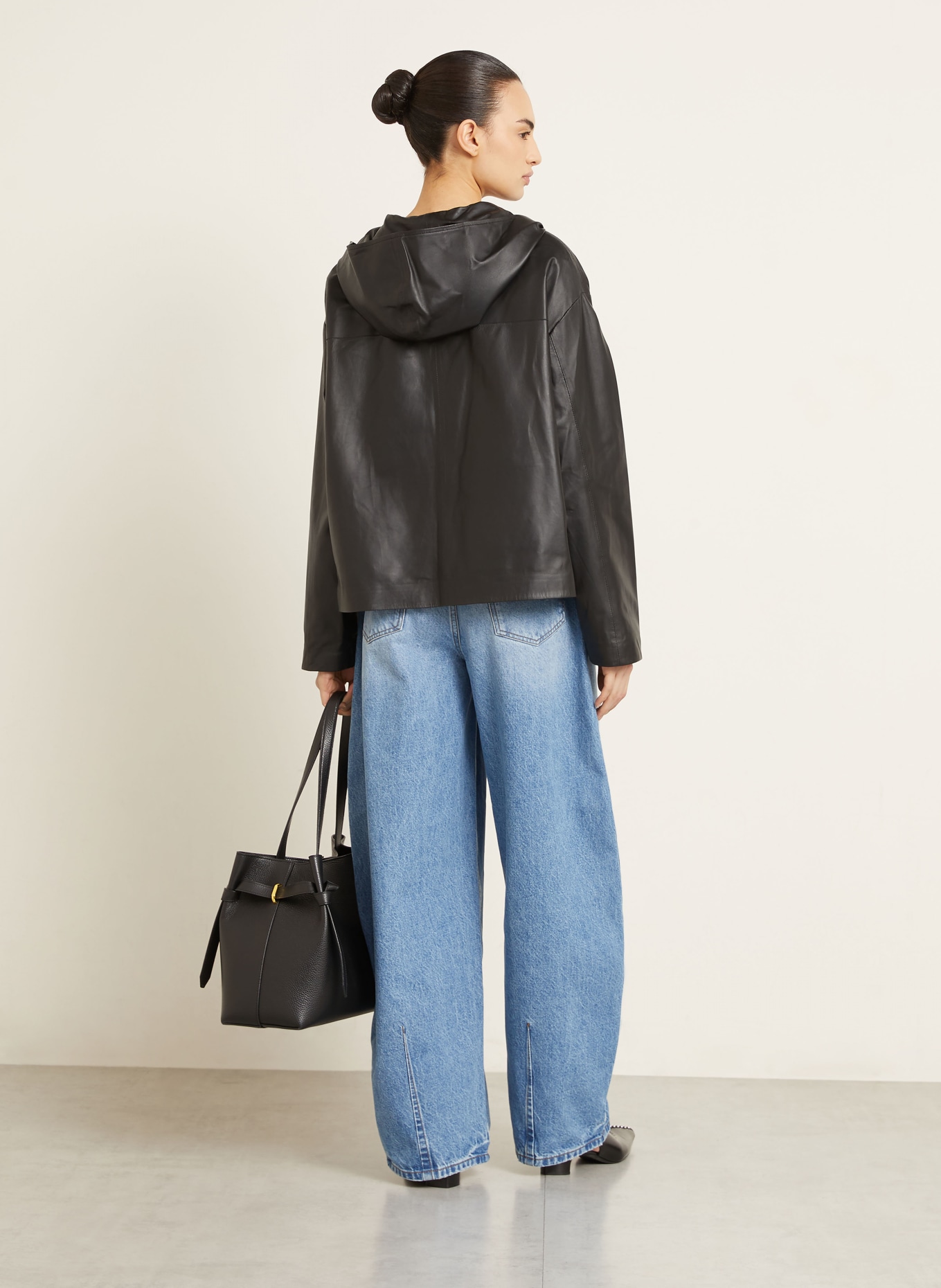 UTZON Lederjacke JENAT: SCHWARZ