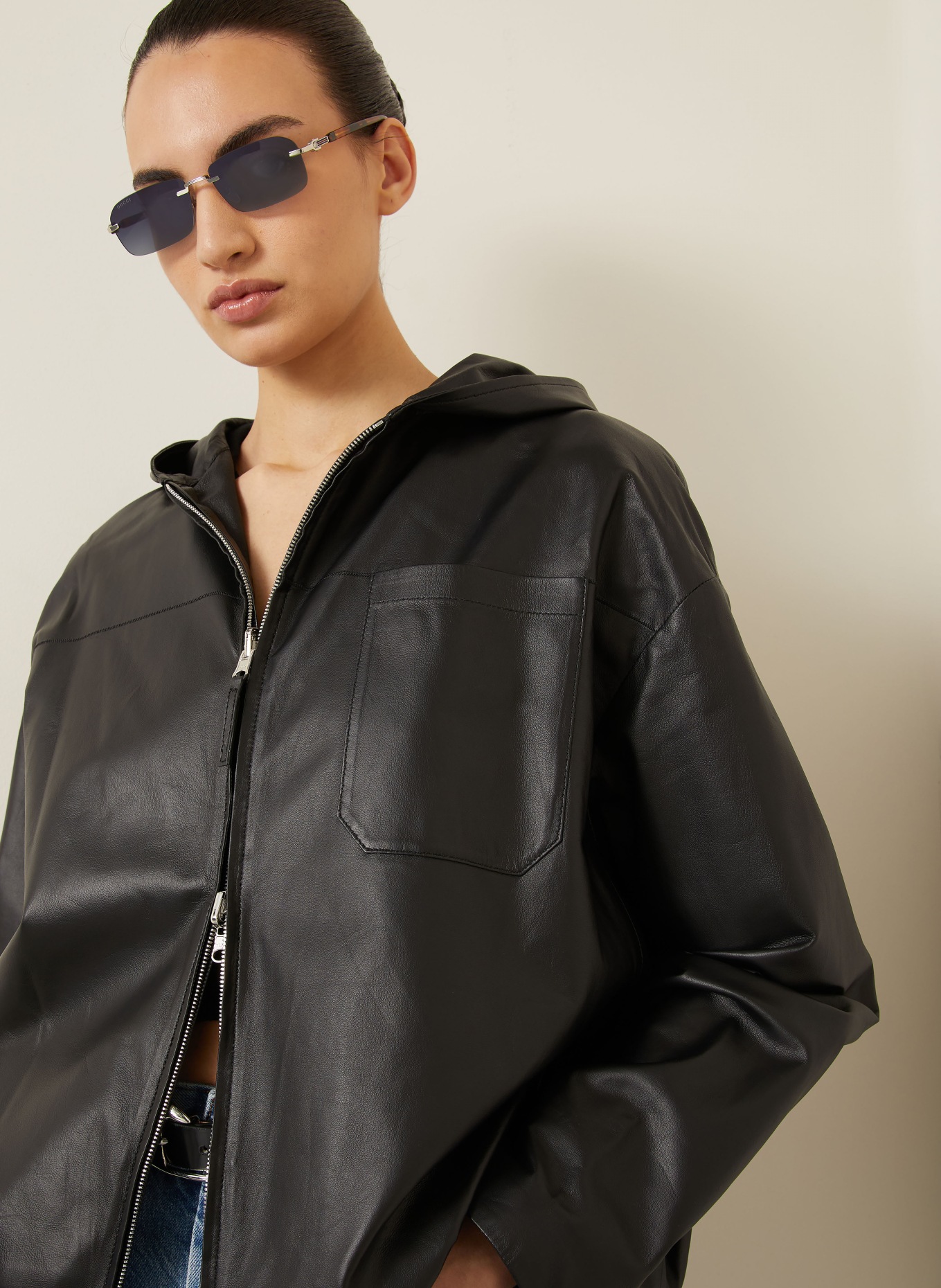 UTZON Lederjacke JENAT: SCHWARZ