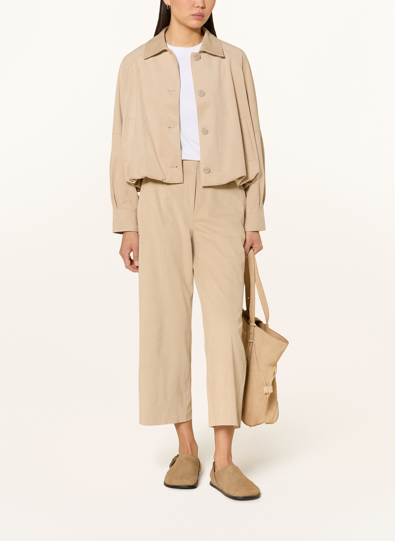 someday NAYOMI leather-look blouson jacket: LIGHT BROWN