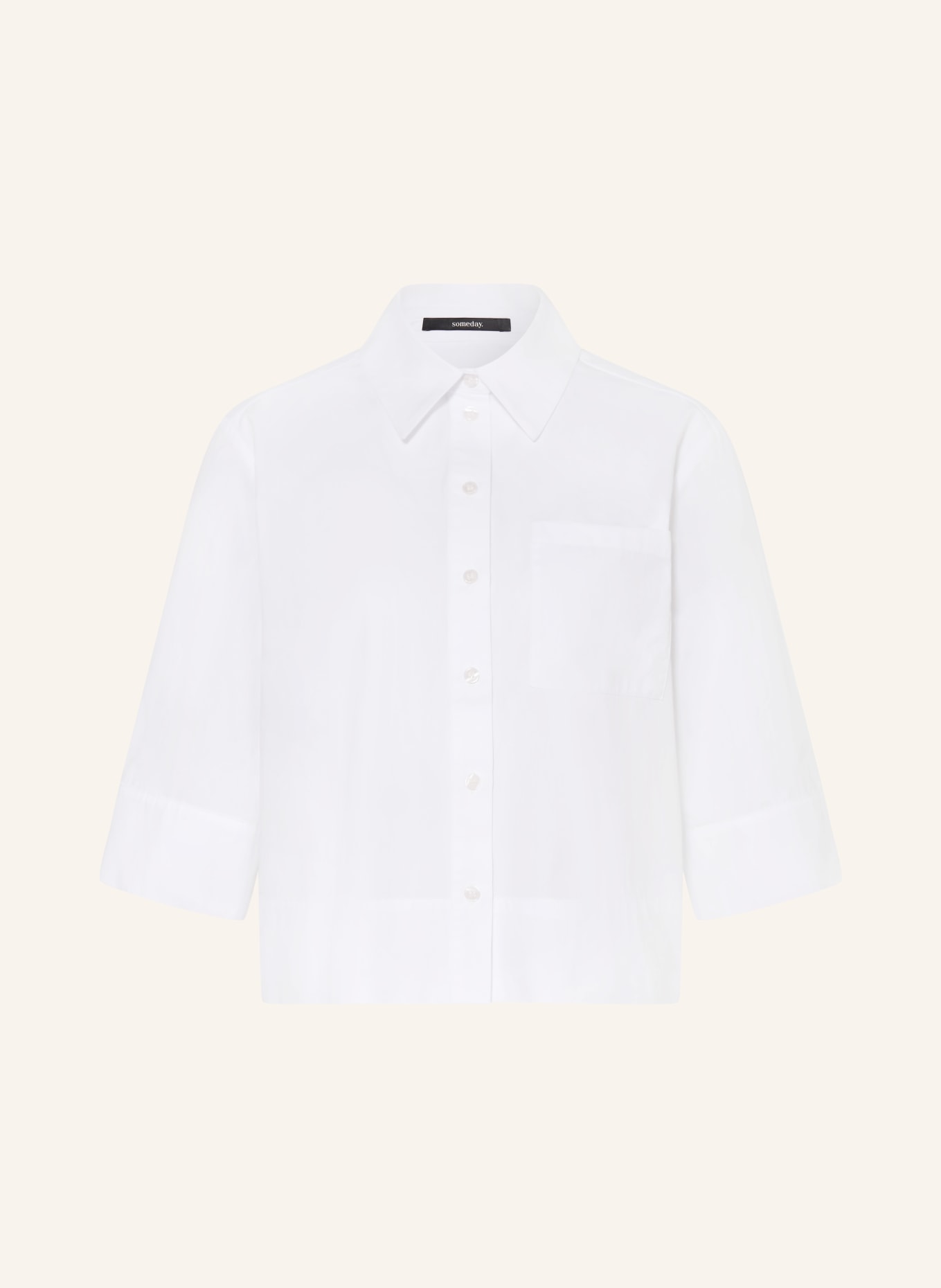 someday ZARBA BOLD shirt blouse with 3/4 sleeves: WHITE
