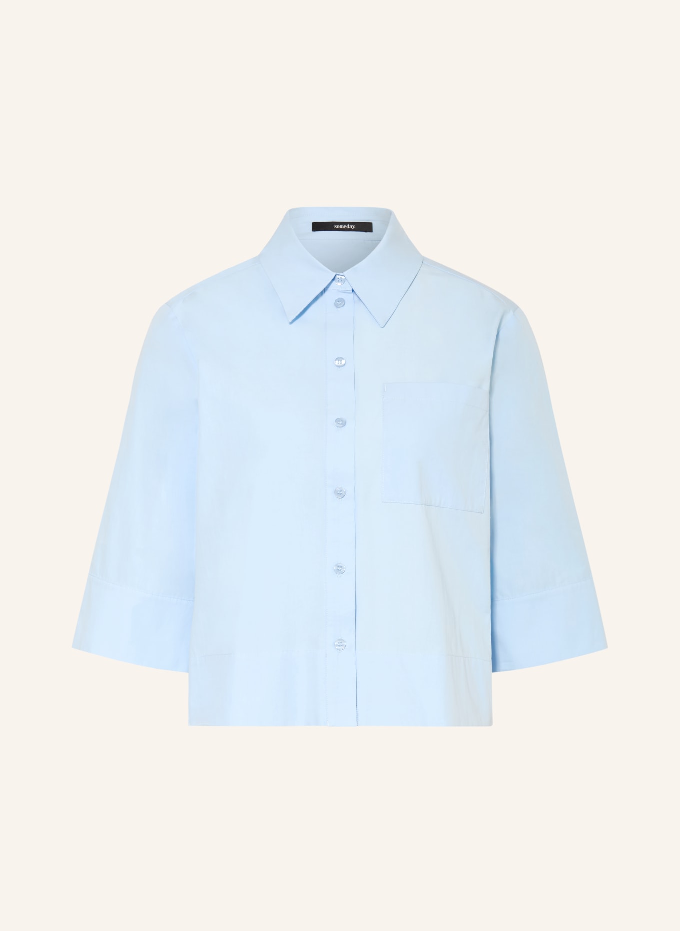 someday Hemdbluse ZARBA BOLD mit 3/4-Arm: HELLBLAU