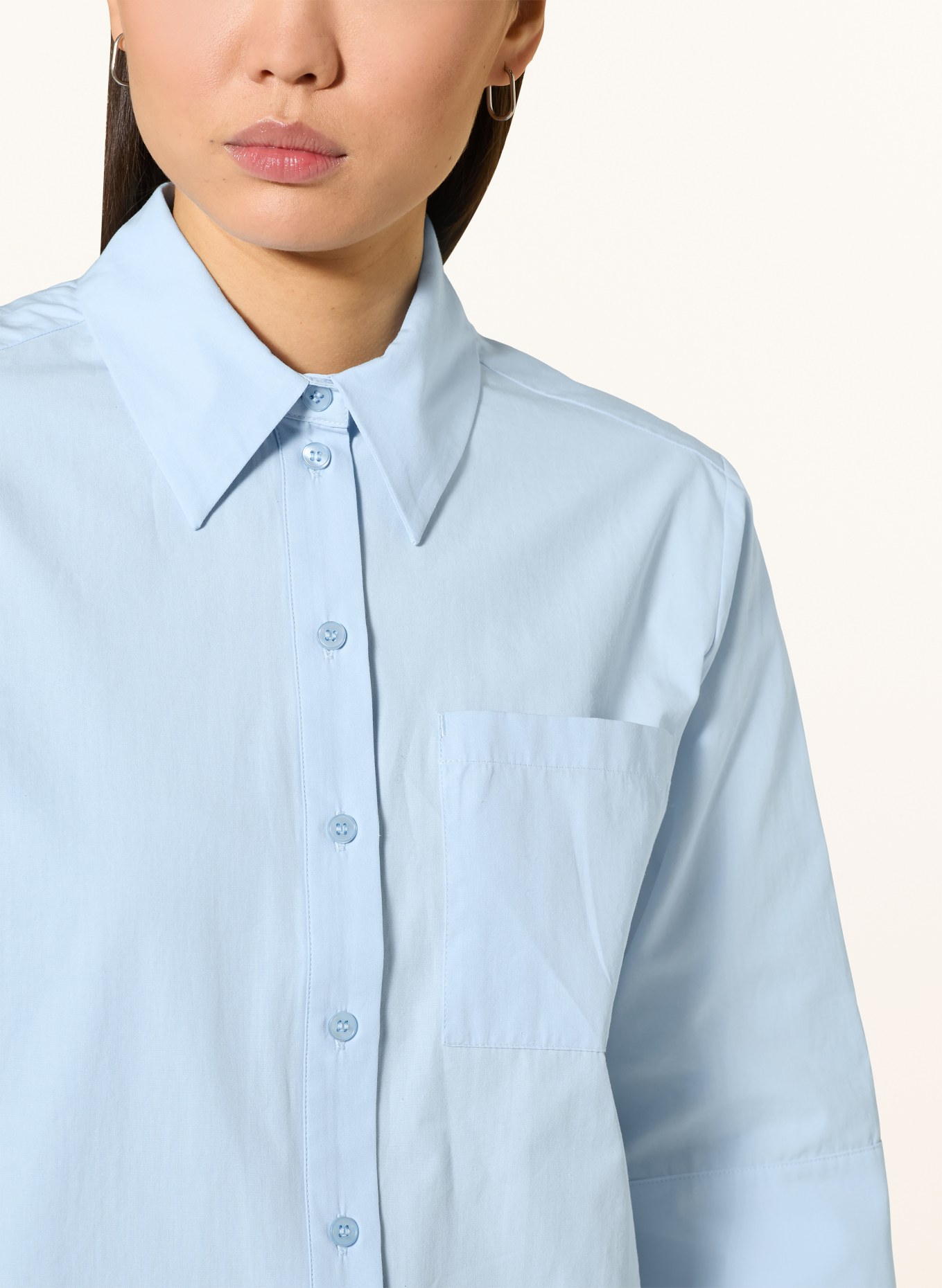 someday Hemdbluse ZARBA BOLD mit 3/4-Arm: HELLBLAU