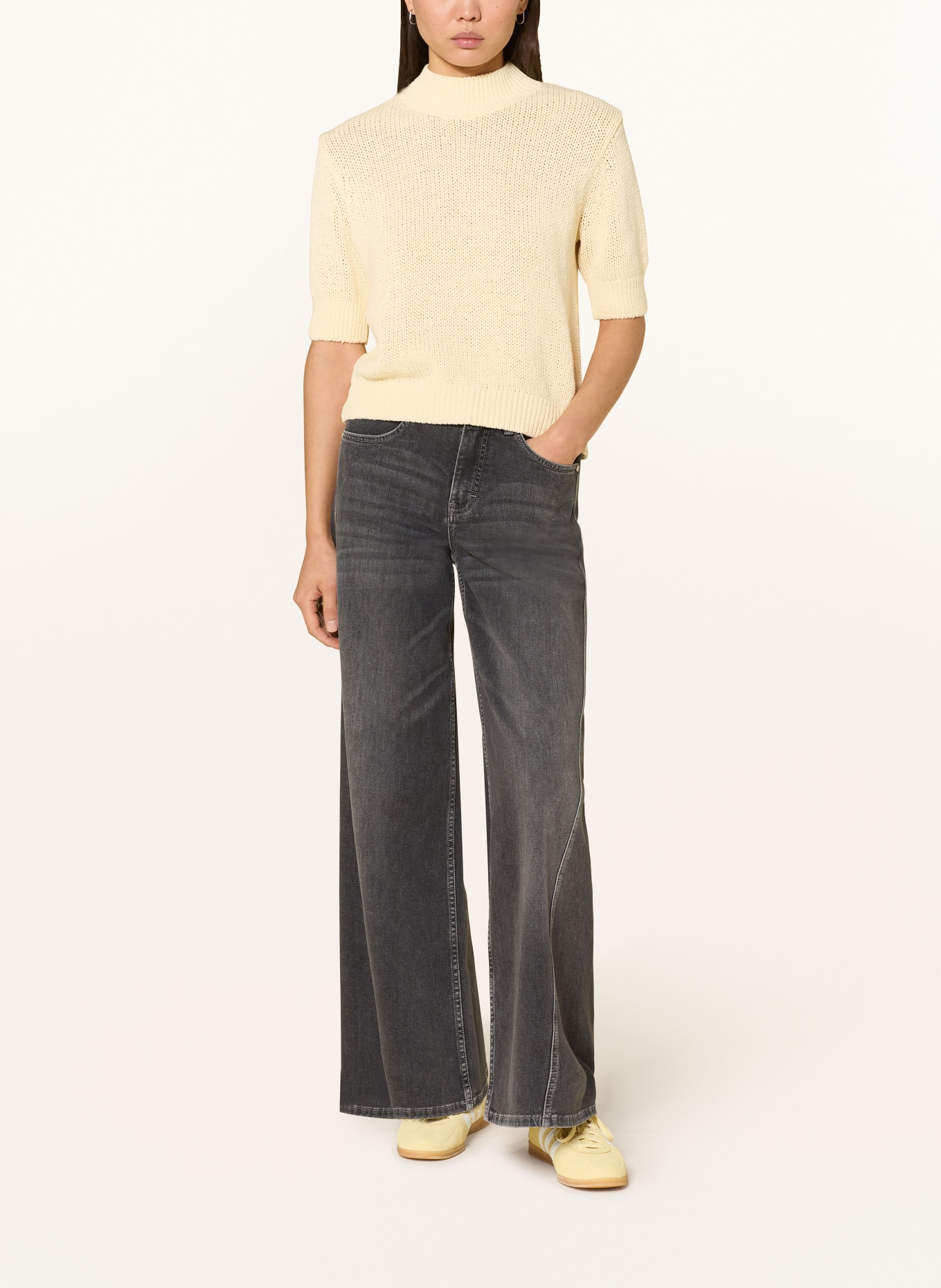 someday Pull en maille TAVERY DETAIL: JAUNE CLAIR