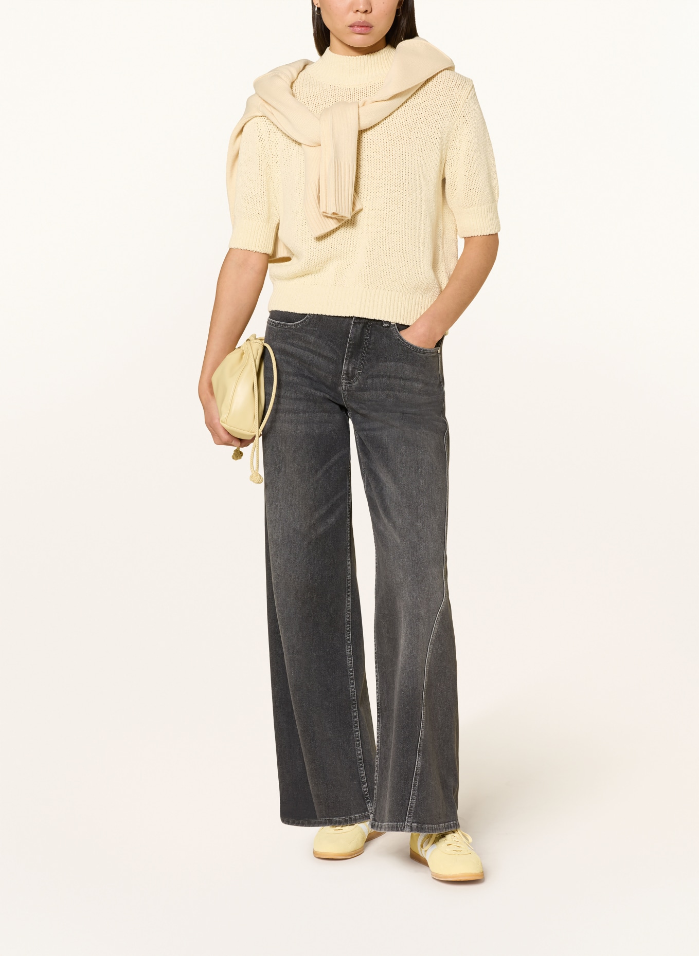 someday Pull en maille TAVERY DETAIL: JAUNE CLAIR